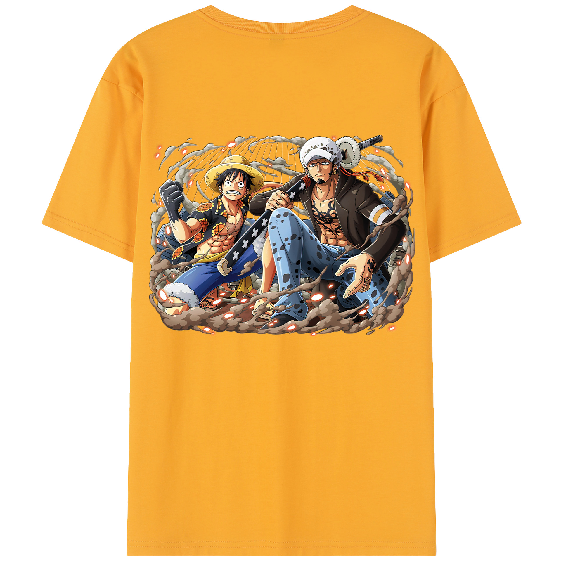 ワンピース モンキー・D・ルフィ ONE PIECE Monkey D. Luffy レディース半袖Tシャツ(バックプリント)