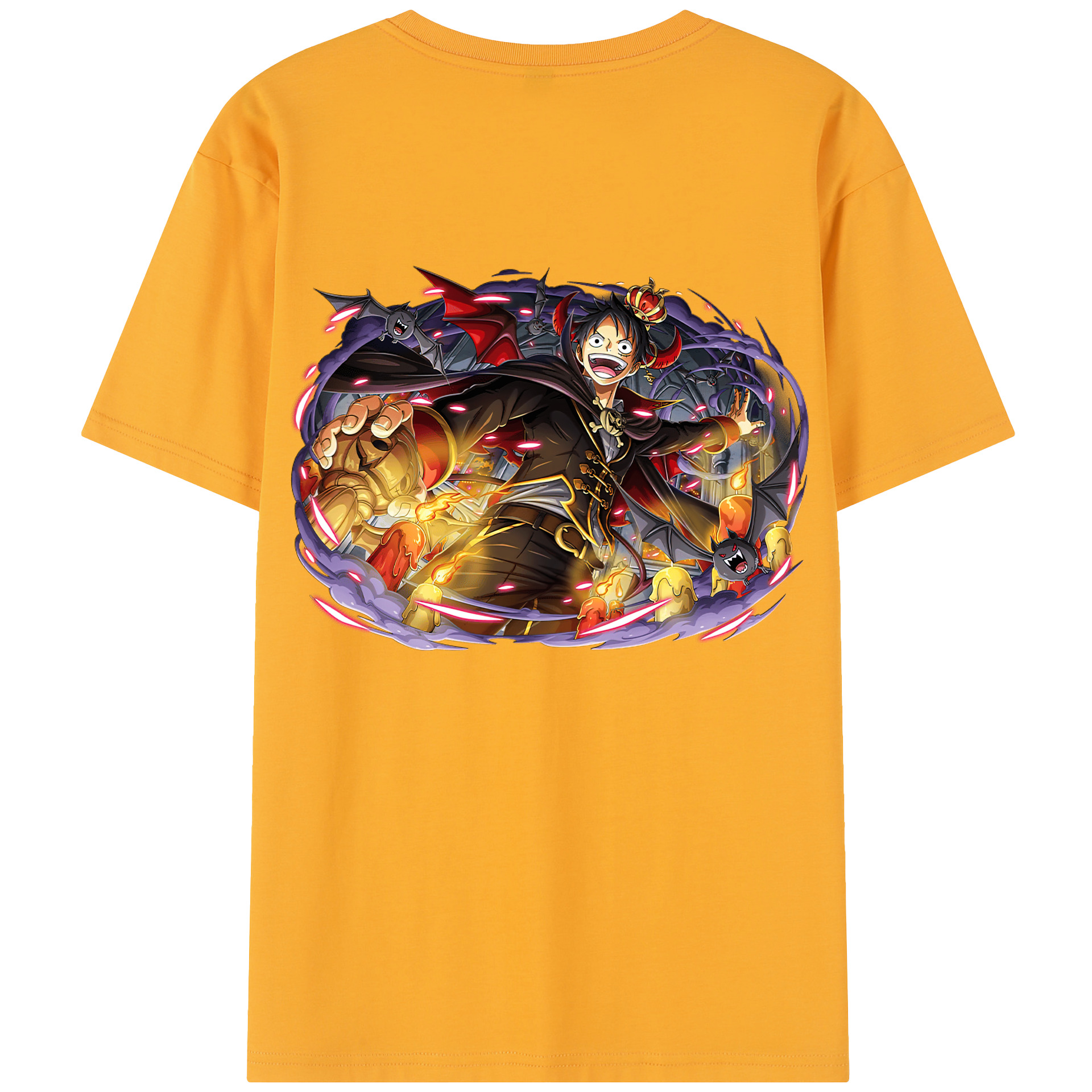 ワンピース モンキー・D・ルフィ ONE PIECE Monkey D. Luffy レディース半袖Tシャツ(バックプリント)