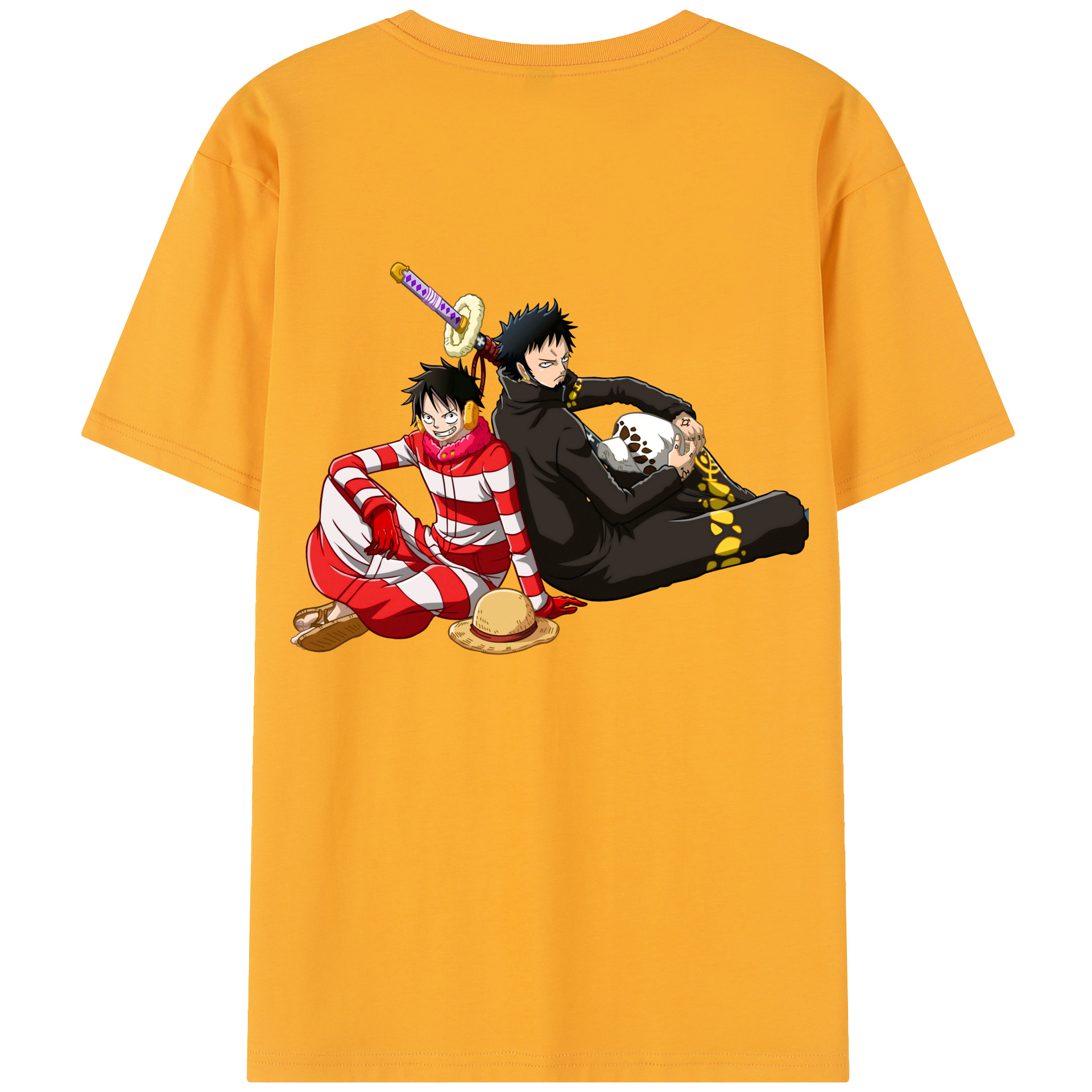 ワンピース モンキー・D・ルフィ ONE PIECE Monkey D. Luffy レディース半袖Tシャツ(バックプリント)