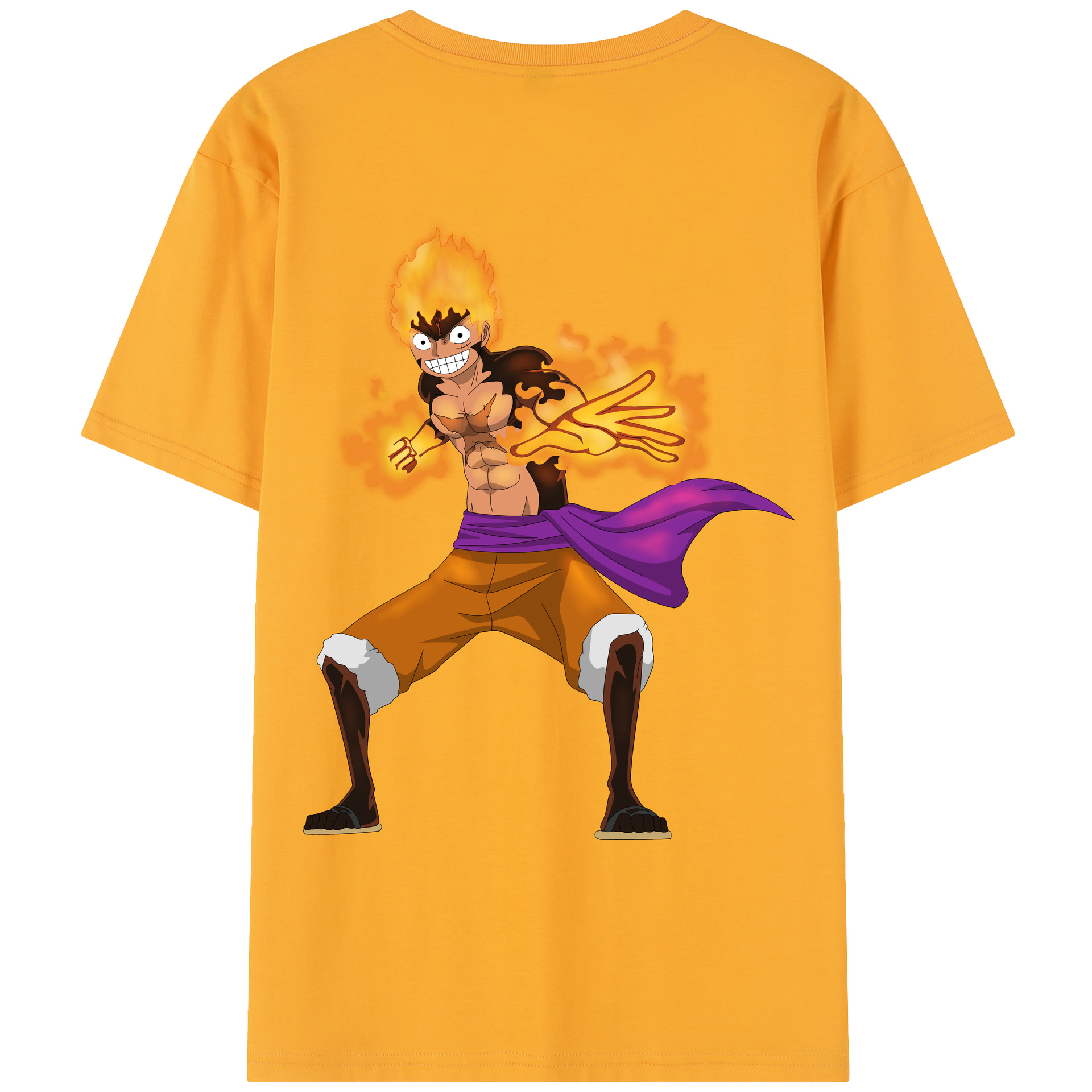 ワンピース モンキー・D・ルフィ ONE PIECE Monkey D. Luffy レディース半袖Tシャツ(バックプリント)