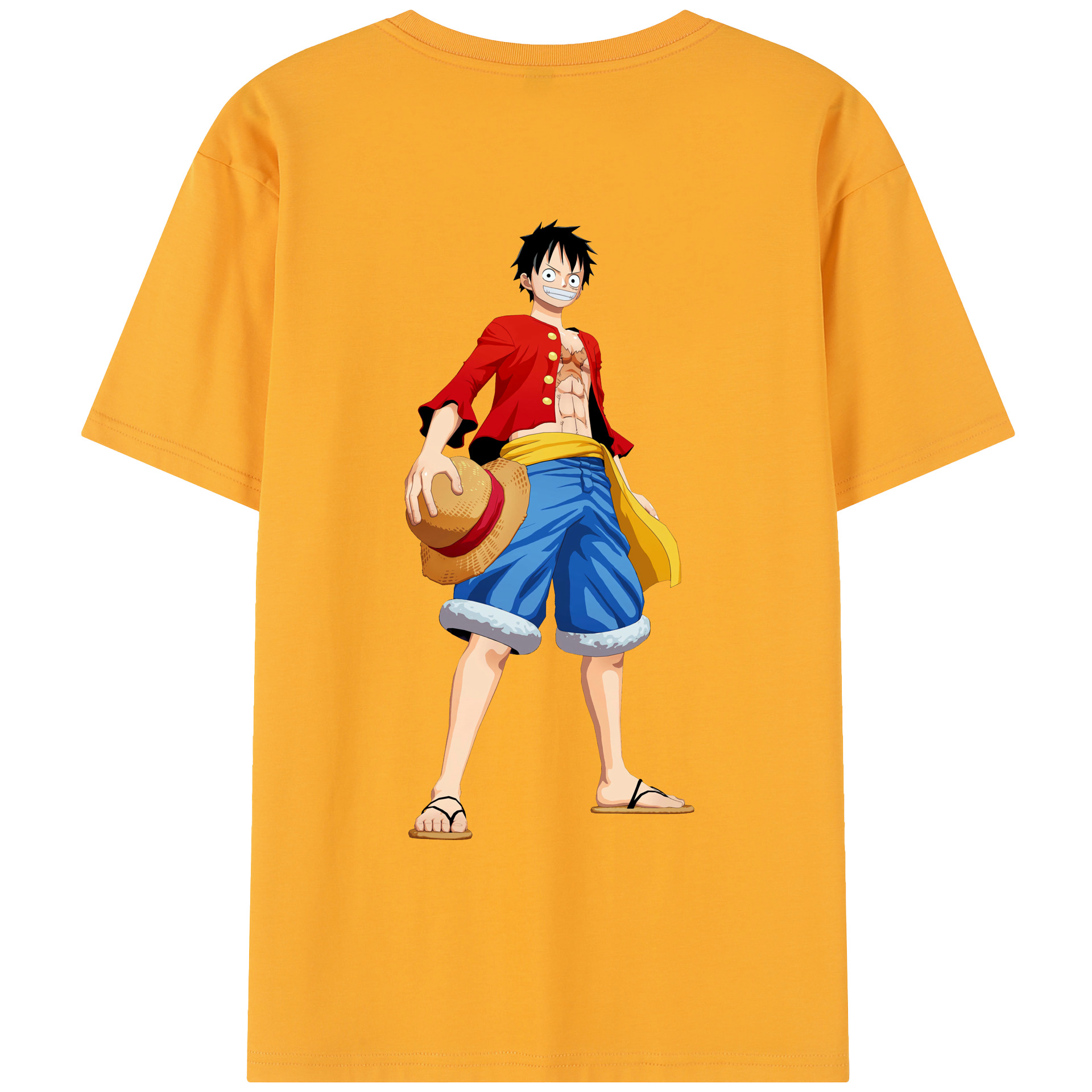 ワンピース モンキー・D・ルフィ ONE PIECE Monkey D. Luffy レディース半袖Tシャツ(バックプリント)