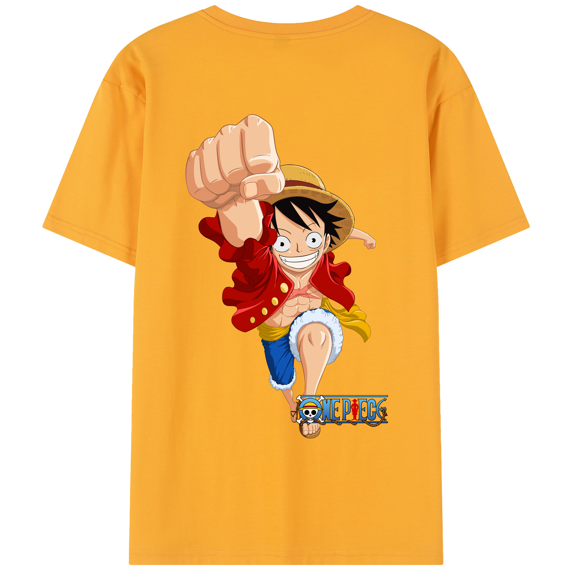 ワンピース モンキー・D・ルフィ ONE PIECE Monkey D. Luffy レディース半袖Tシャツ(バックプリント)