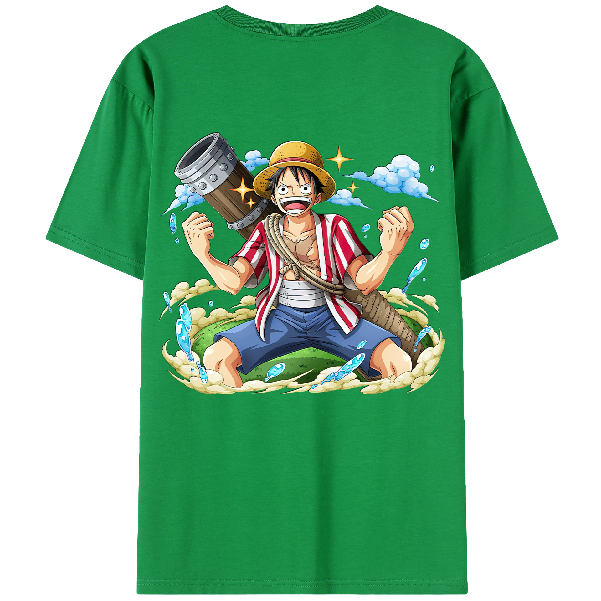 ワンピース モンキー・D・ルフィ ONE PIECE Monkey D. Luffy レディース半袖Tシャツ(バックプリント)