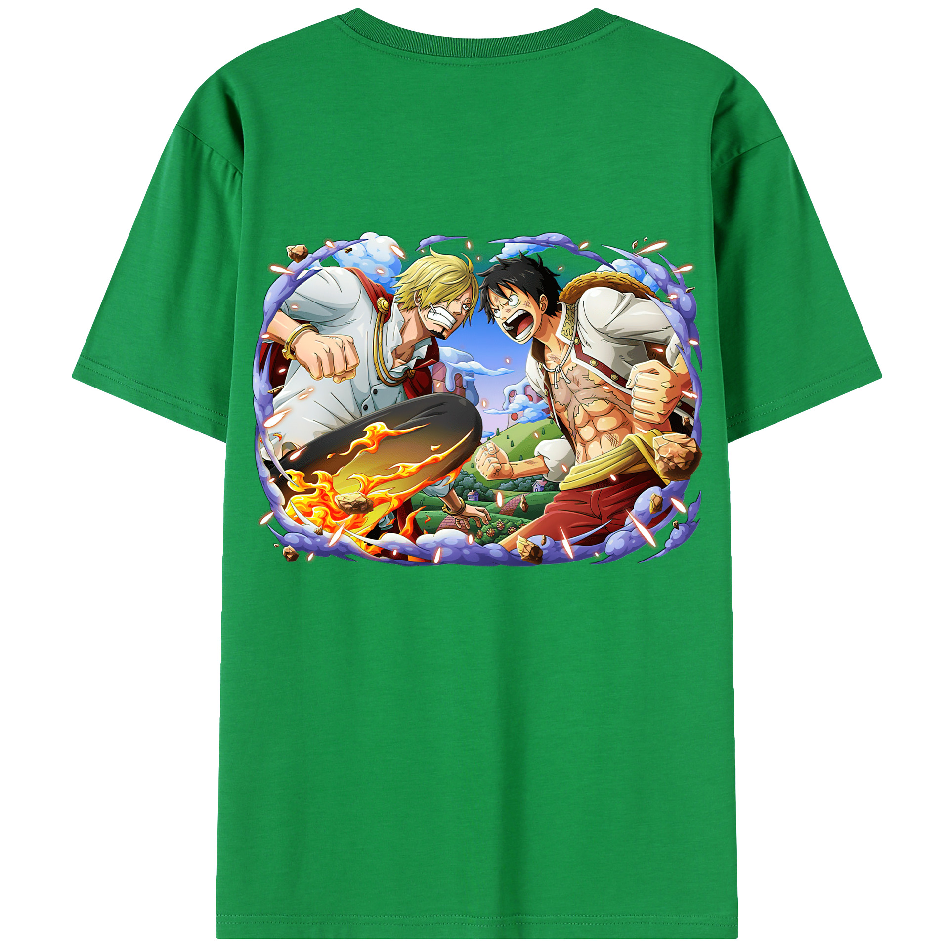ワンピース モンキー・D・ルフィ ONE PIECE Monkey D. Luffy レディース半袖Tシャツ(バックプリント)