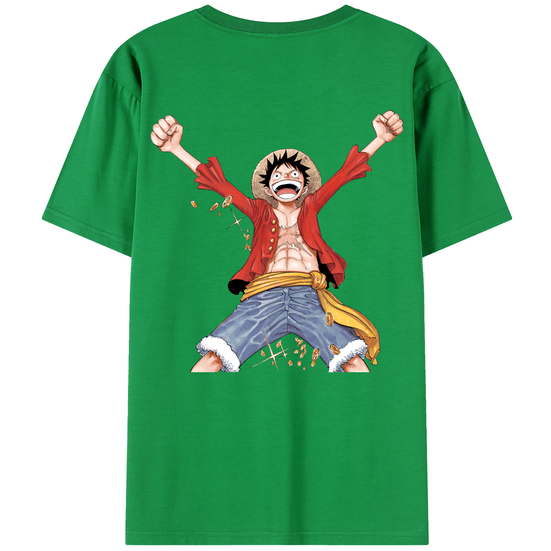 ワンピース モンキー・D・ルフィ ONE PIECE Monkey D. Luffy レディース半袖Tシャツ(バックプリント)