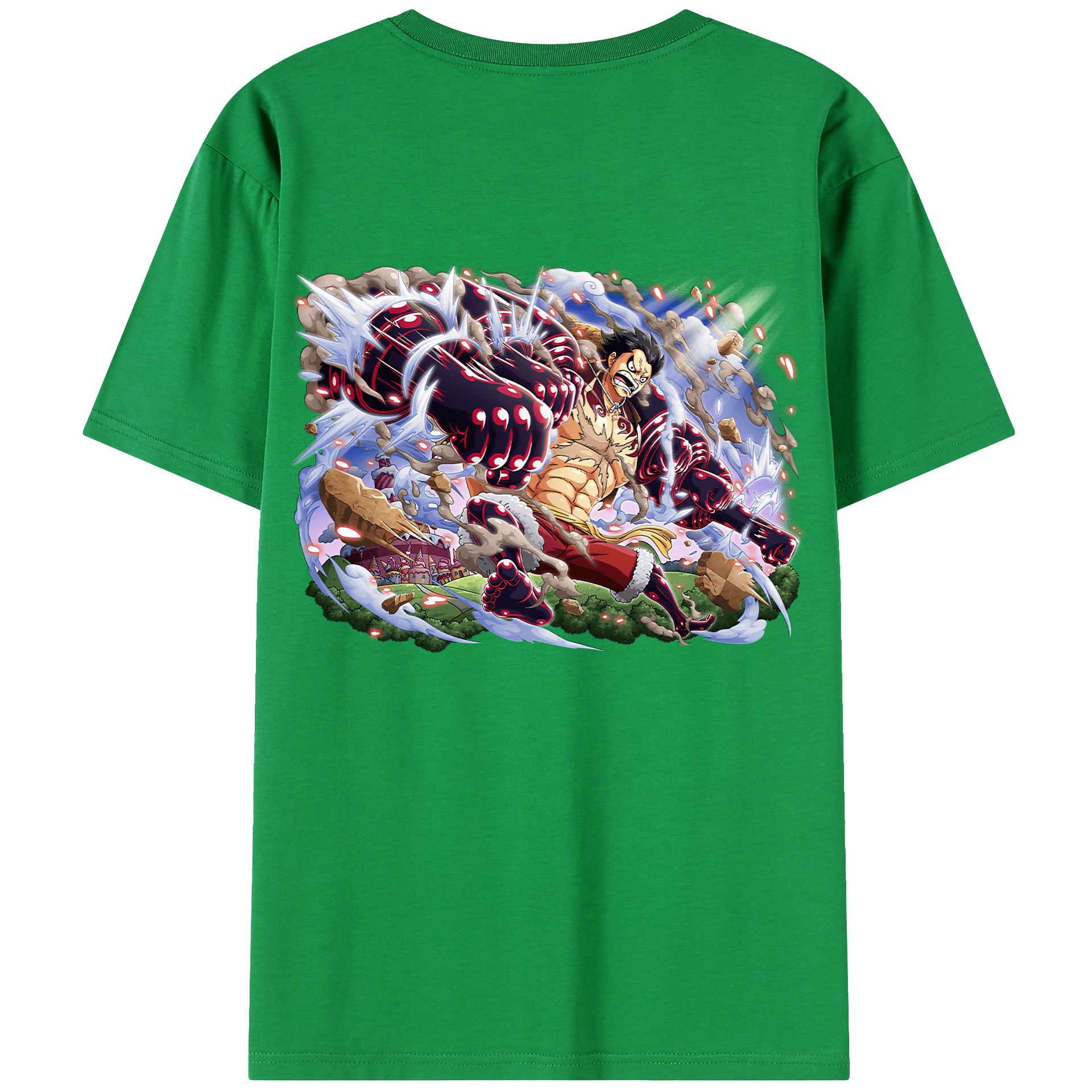 ワンピース モンキー・D・ルフィ ONE PIECE Monkey D. Luffy レディース半袖Tシャツ(バックプリント)