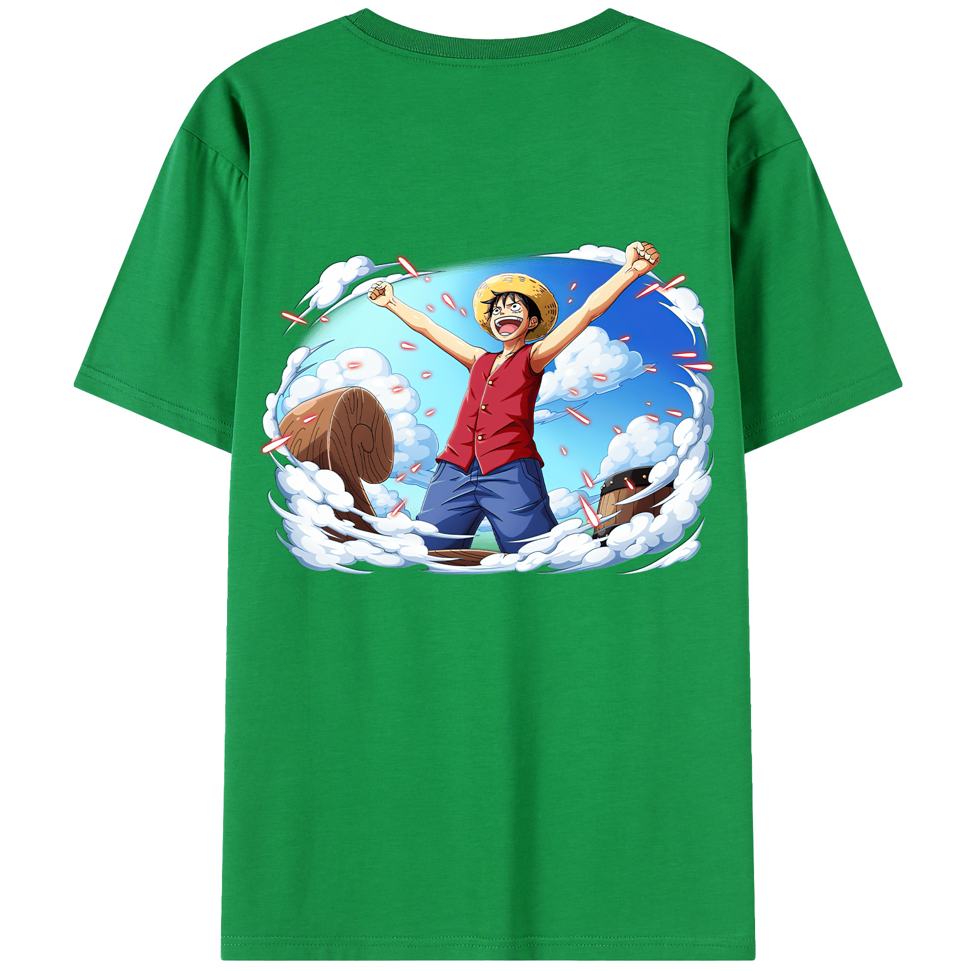 ワンピース モンキー・D・ルフィ ONE PIECE Monkey D. Luffy レディース半袖Tシャツ(バックプリント)