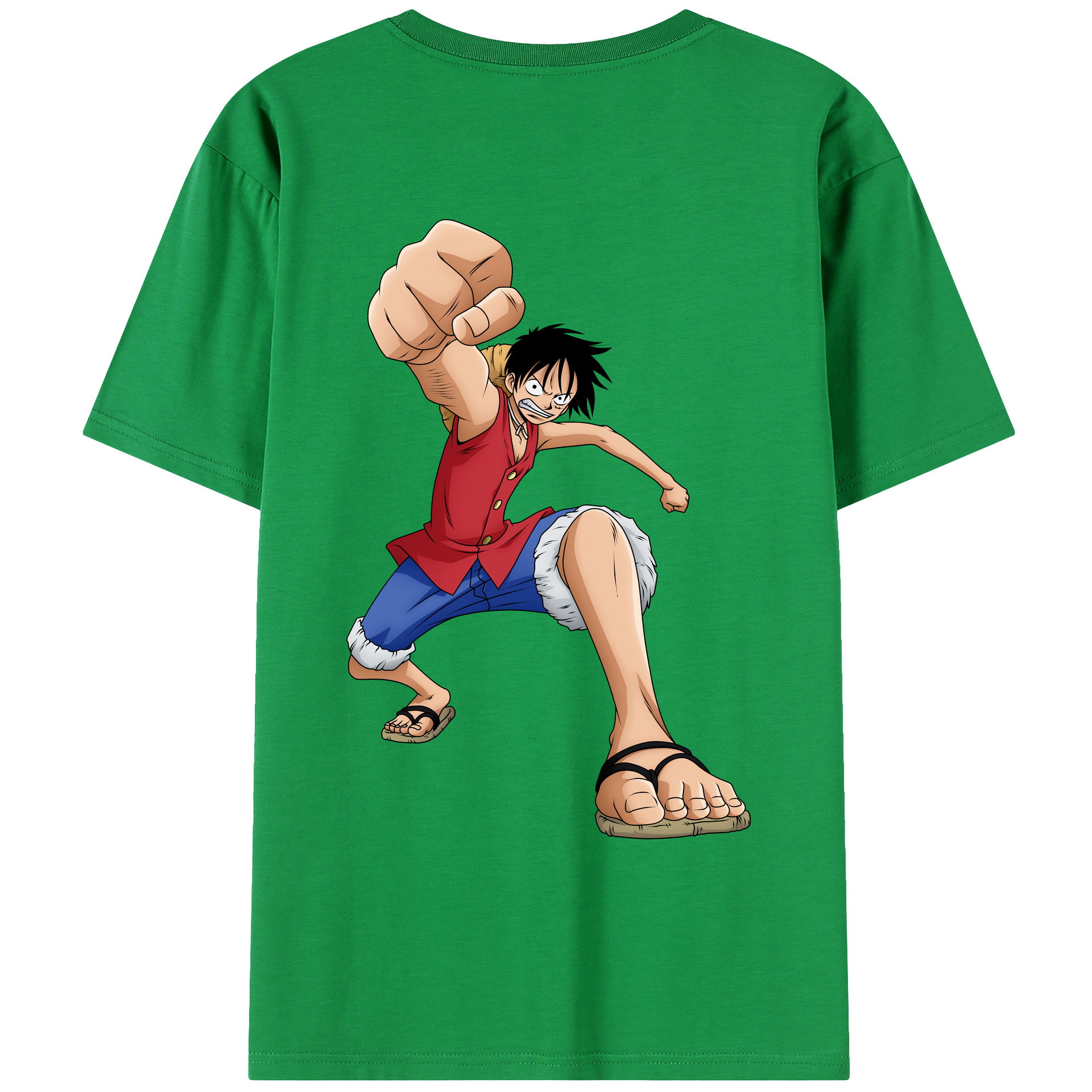 ワンピース モンキー・D・ルフィ ONE PIECE Monkey D. Luffy レディース半袖Tシャツ(バックプリント)