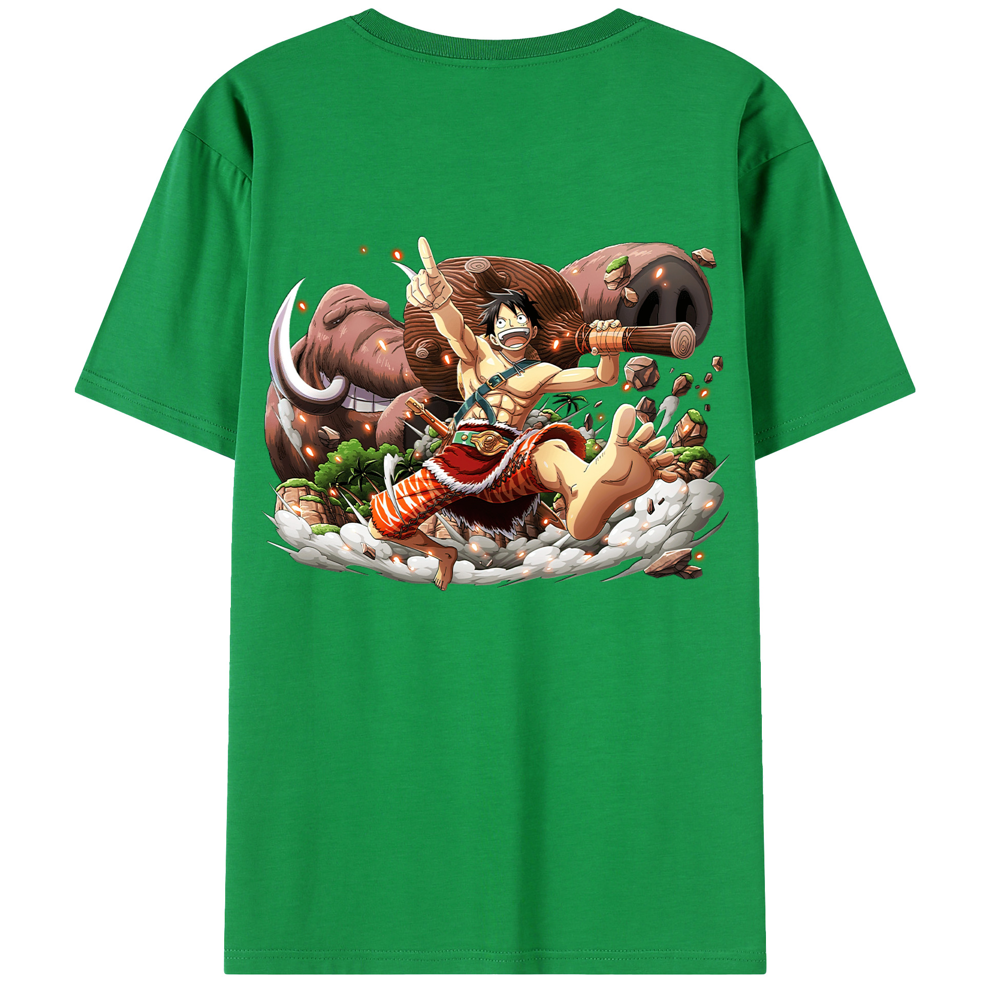 ワンピース モンキー・D・ルフィ ONE PIECE Monkey D. Luffy レディース半袖Tシャツ(バックプリント)