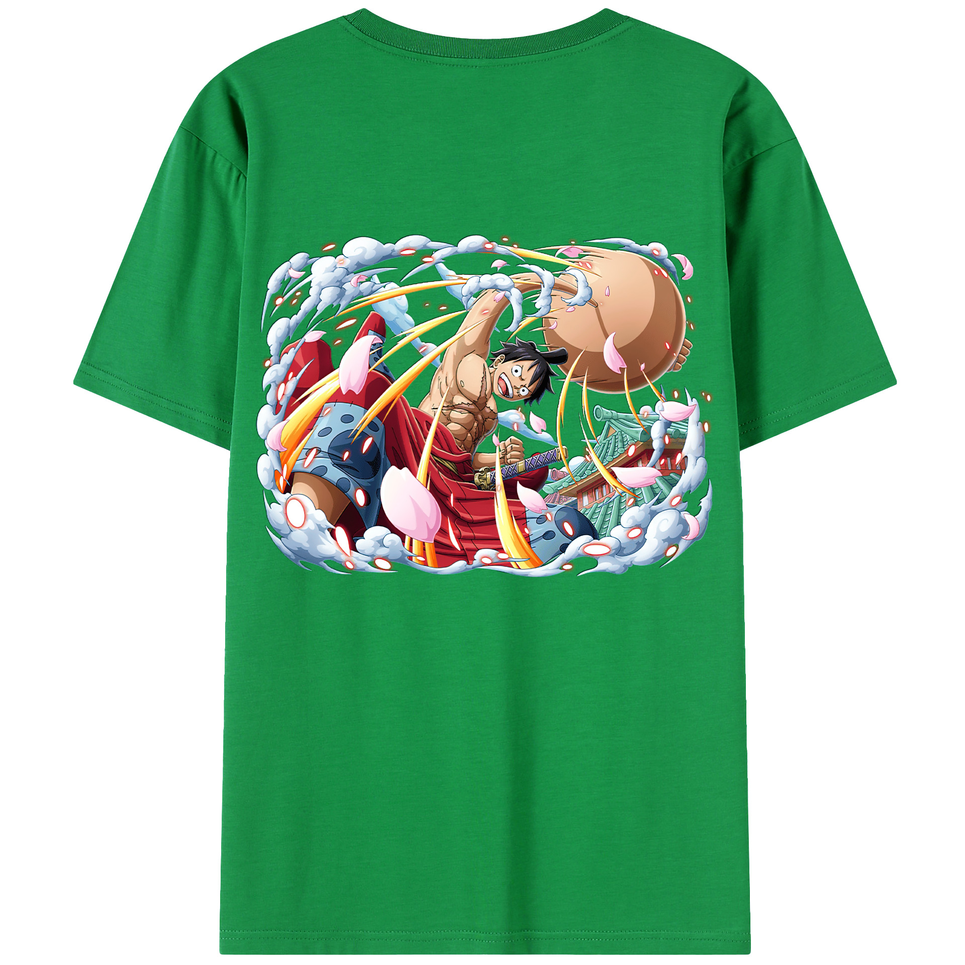 ワンピース モンキー・D・ルフィ ONE PIECE Monkey D. Luffy レディース半袖Tシャツ(バックプリント)