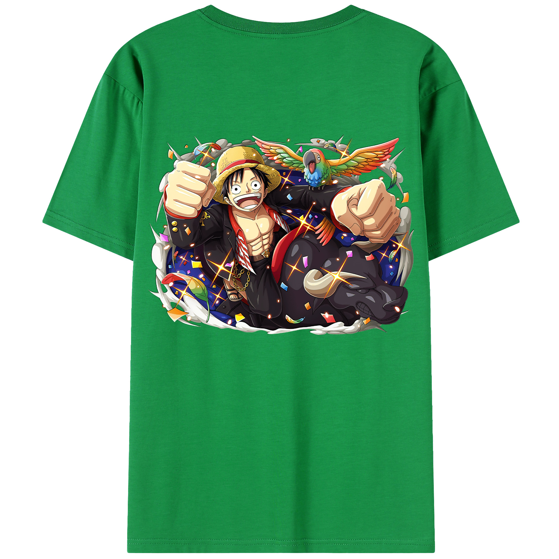 ワンピース モンキー・D・ルフィ ONE PIECE Monkey D. Luffy レディース半袖Tシャツ(バックプリント)