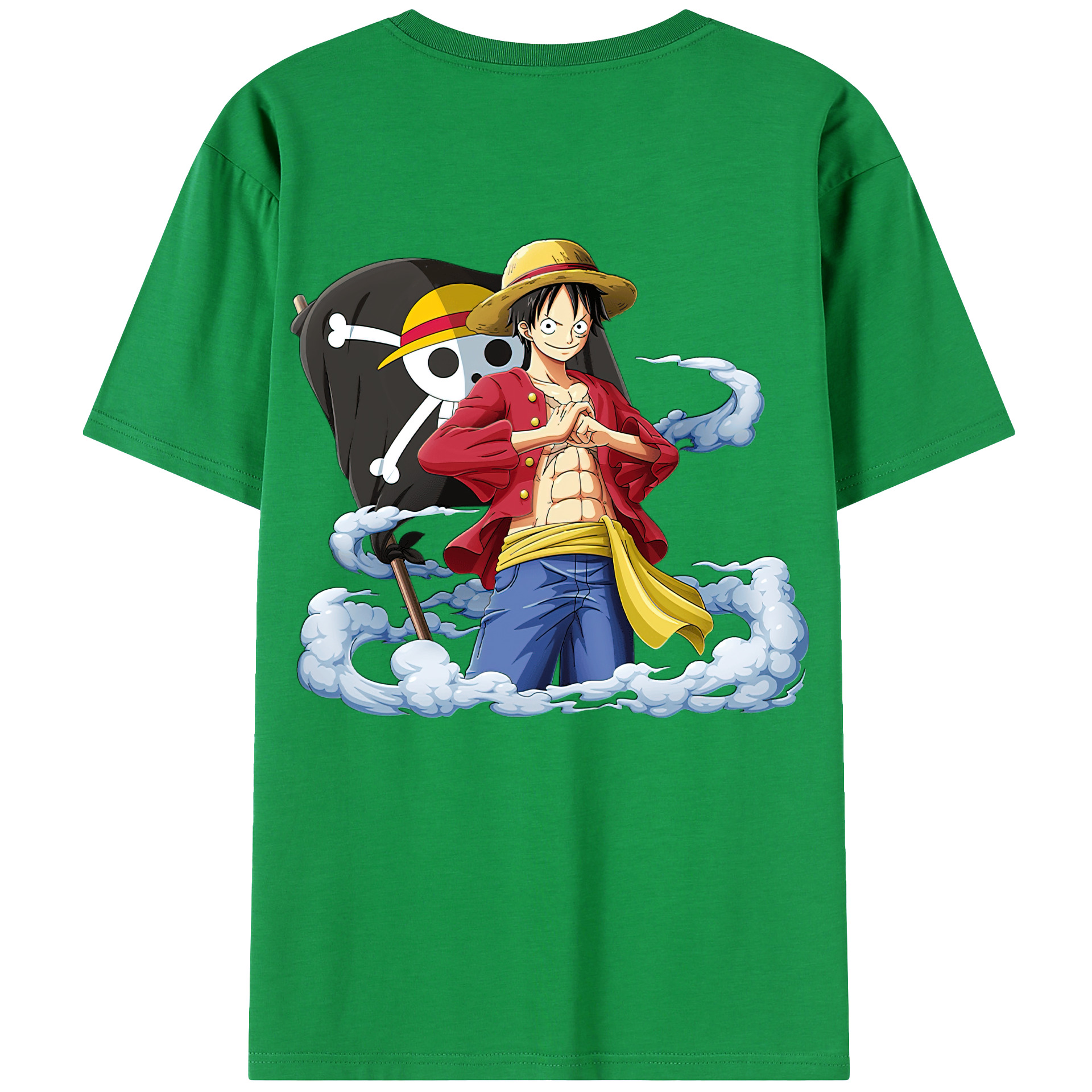ワンピース モンキー・D・ルフィ ONE PIECE Monkey D. Luffy レディース半袖Tシャツ(バックプリント)