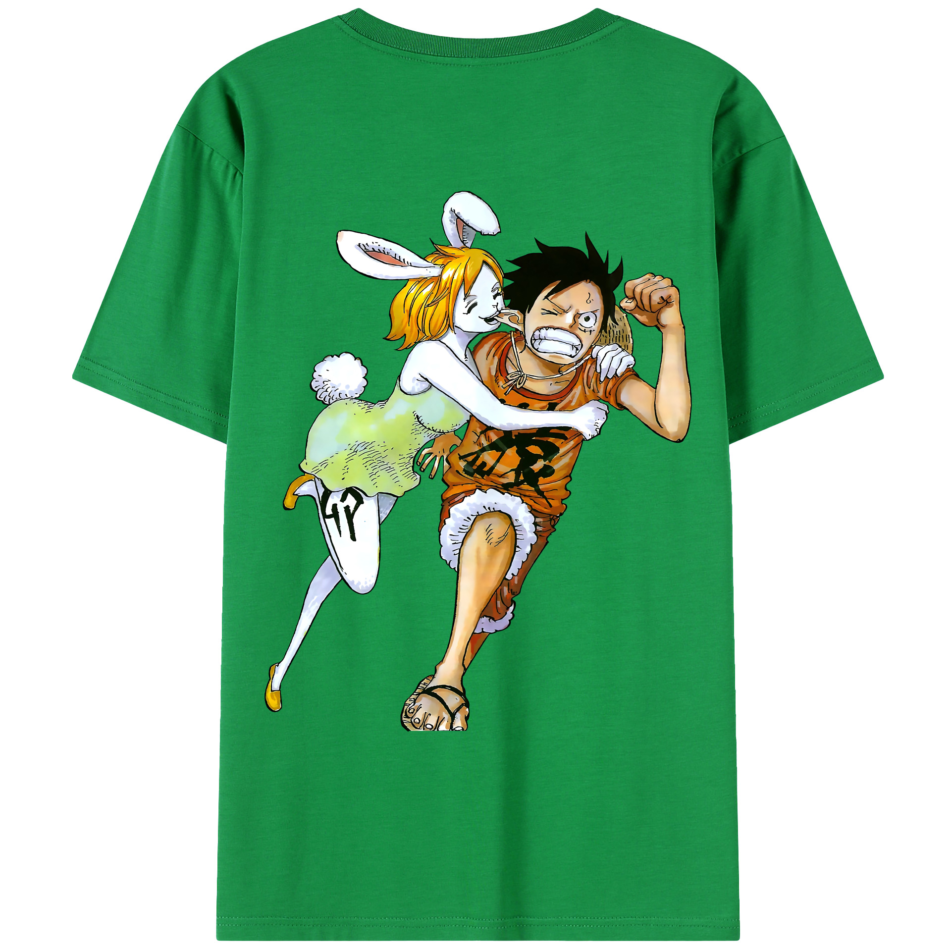 ワンピース モンキー・D・ルフィ ONE PIECE Monkey D. Luffy レディース半袖Tシャツ(バックプリント)