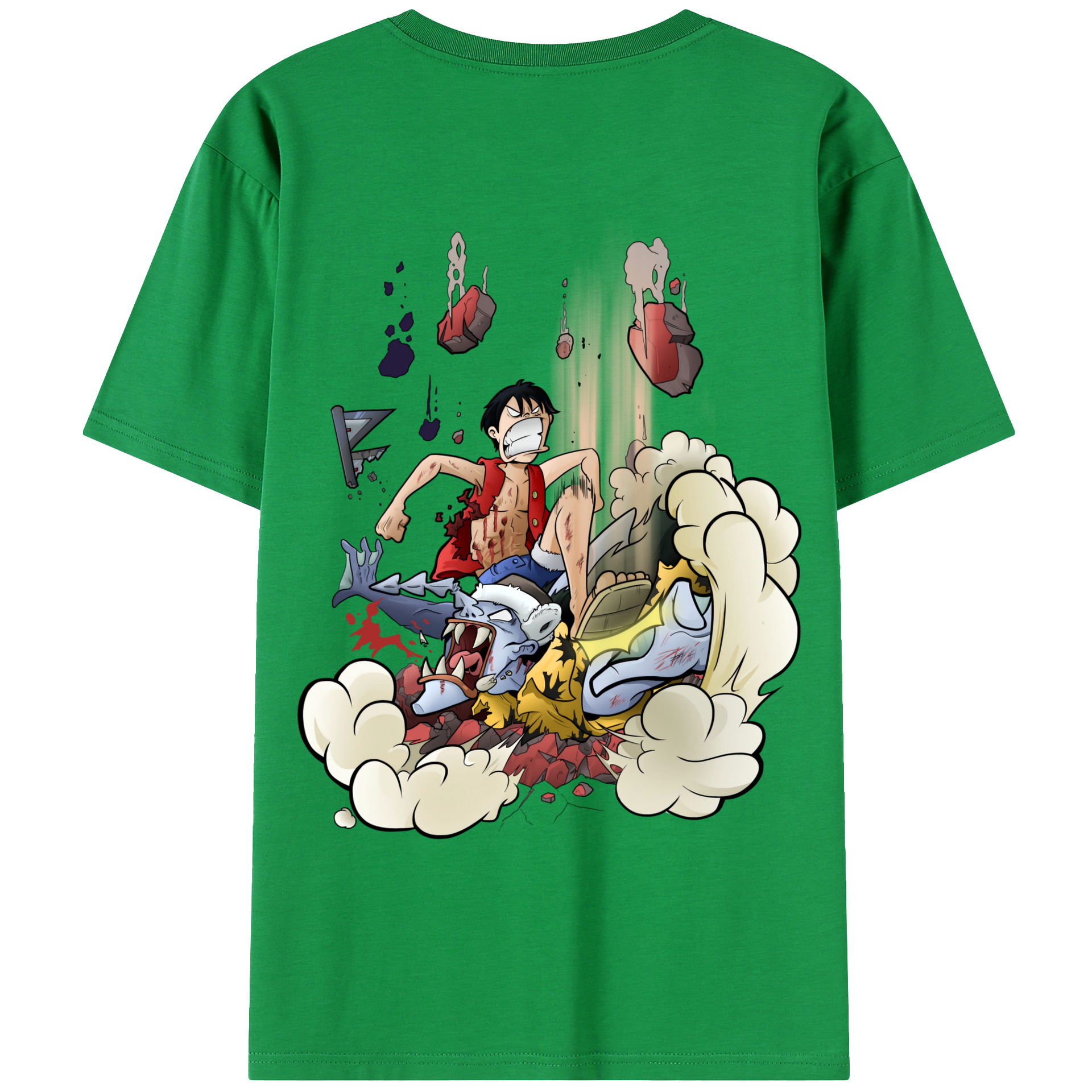 ワンピース モンキー・D・ルフィ ONE PIECE Monkey D. Luffy レディース半袖Tシャツ(バックプリント)