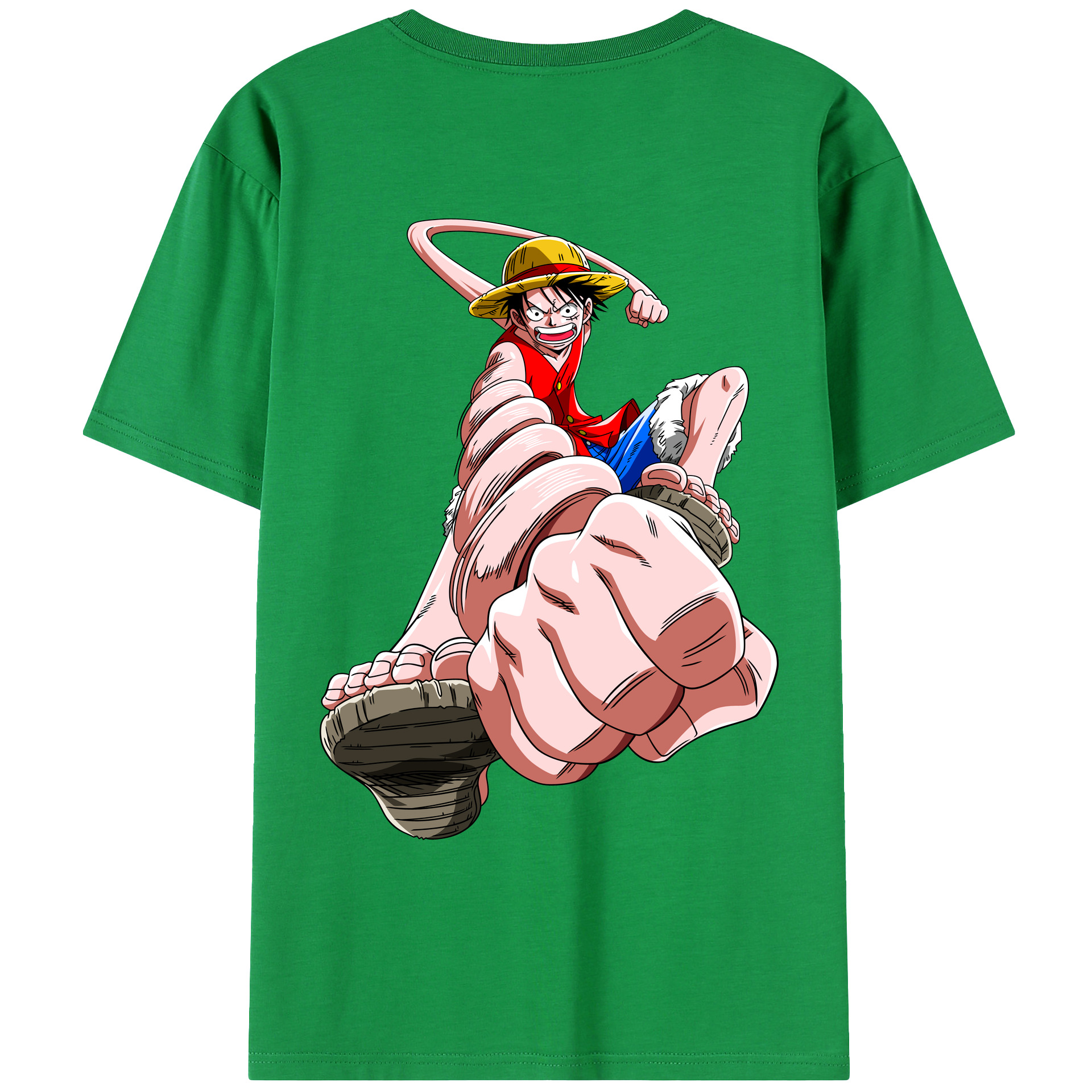 ワンピース モンキー・D・ルフィ ONE PIECE Monkey D. Luffy レディース半袖Tシャツ(バックプリント)
