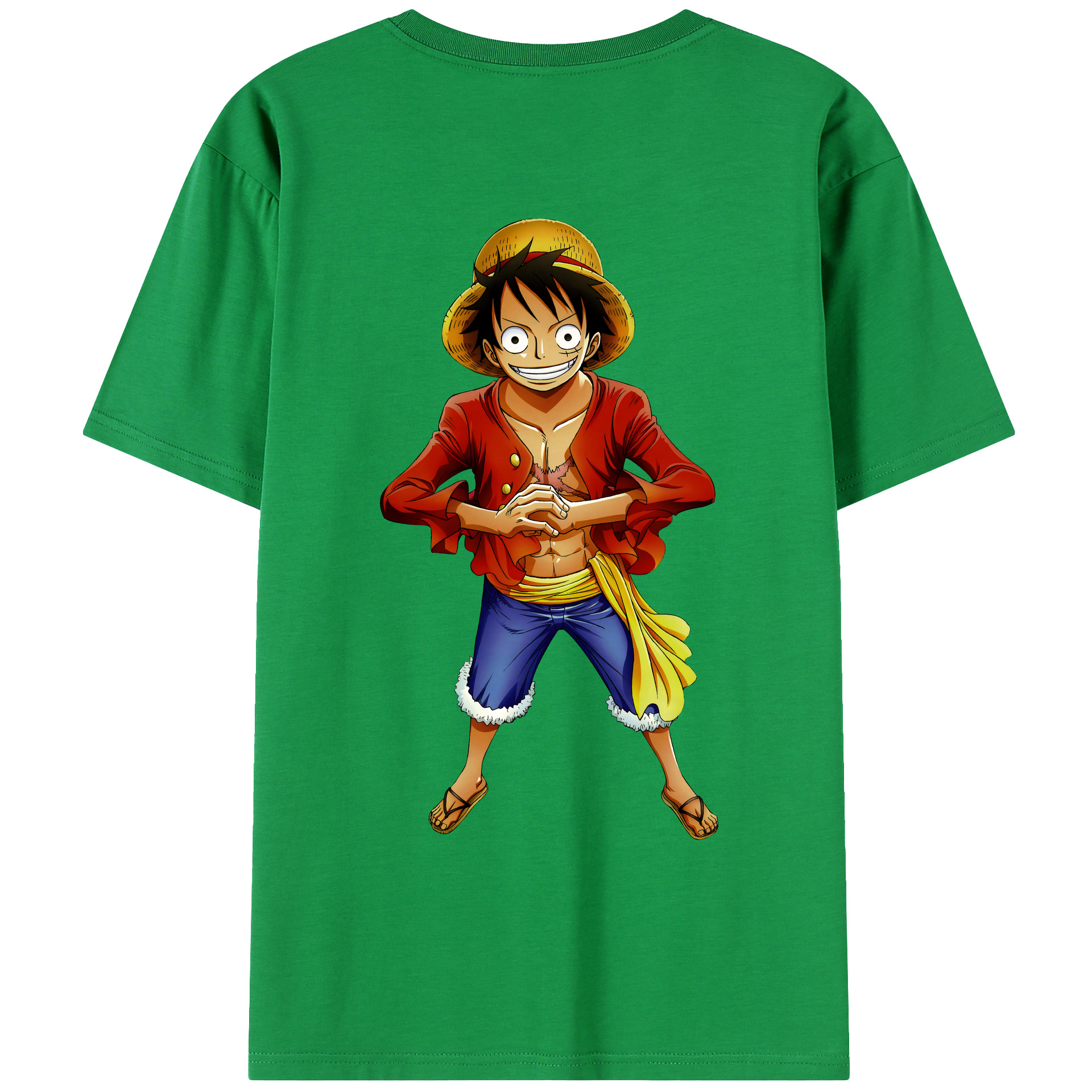 ワンピース モンキー・D・ルフィ ONE PIECE Monkey D. Luffy レディース半袖Tシャツ(バックプリント)