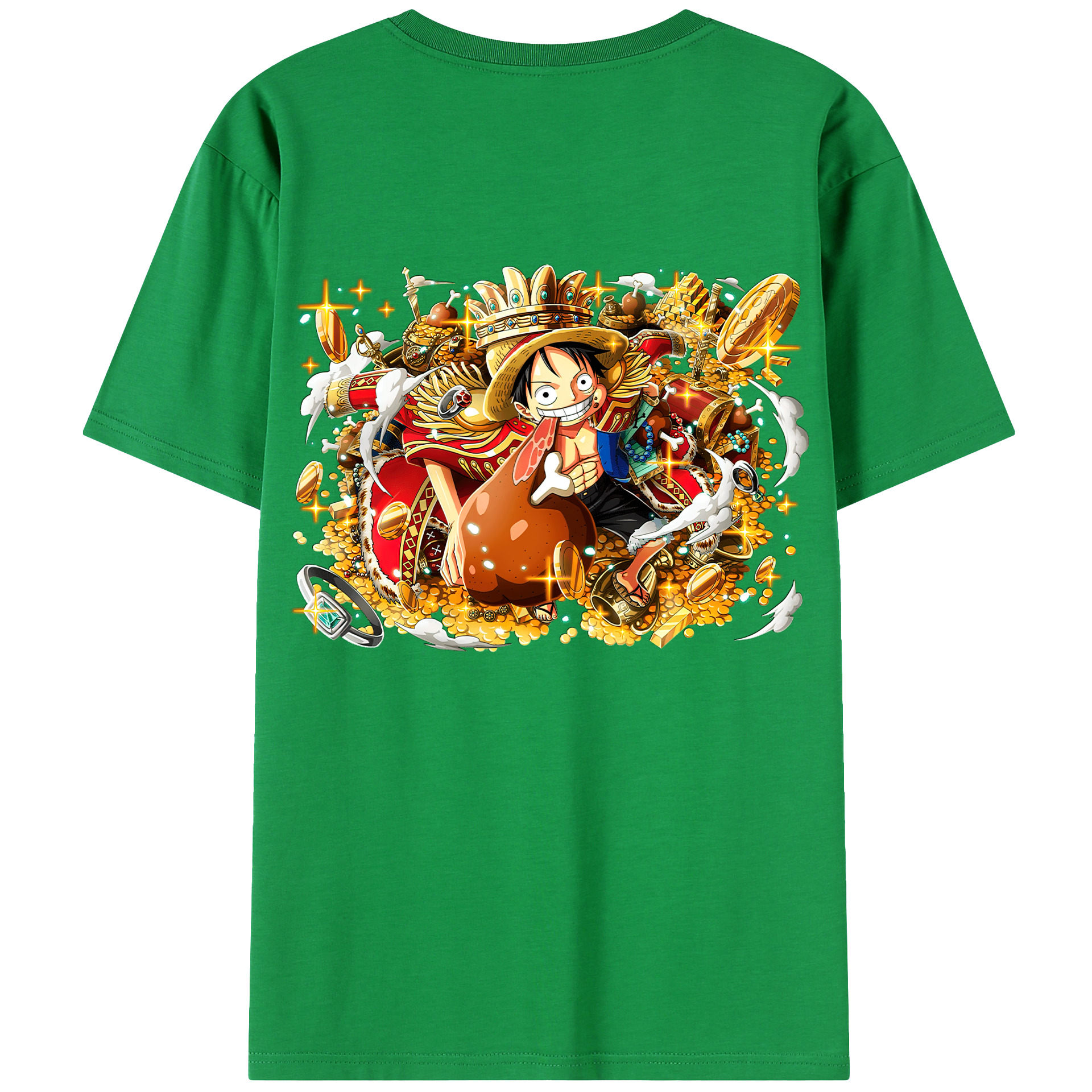 ワンピース モンキー・D・ルフィ ONE PIECE Monkey D. Luffy レディース半袖Tシャツ(バックプリント)