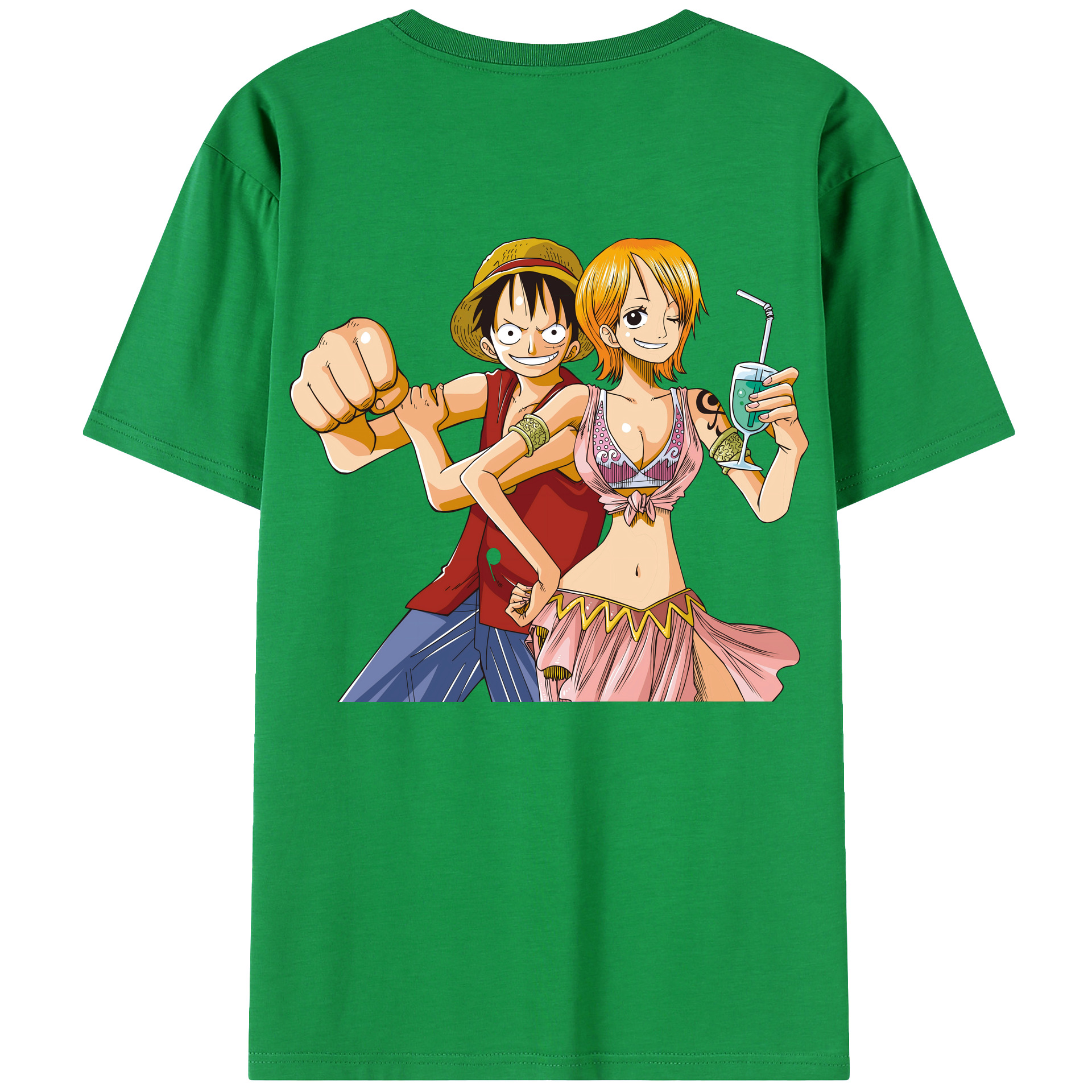 ワンピース モンキー・D・ルフィ ONE PIECE Monkey D. Luffy レディース半袖Tシャツ(バックプリント)
