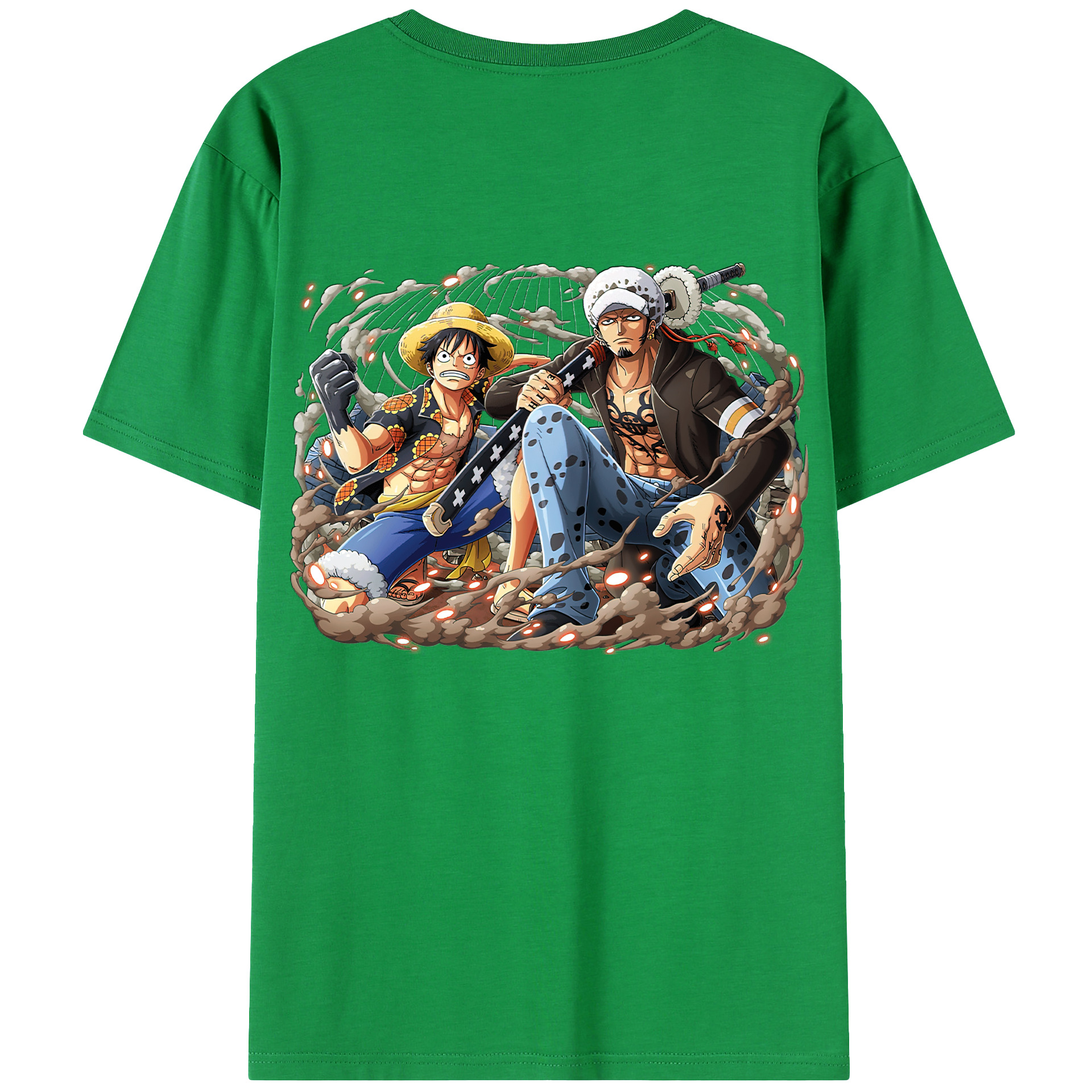 ワンピース モンキー・D・ルフィ ONE PIECE Monkey D. Luffy レディース半袖Tシャツ(バックプリント)