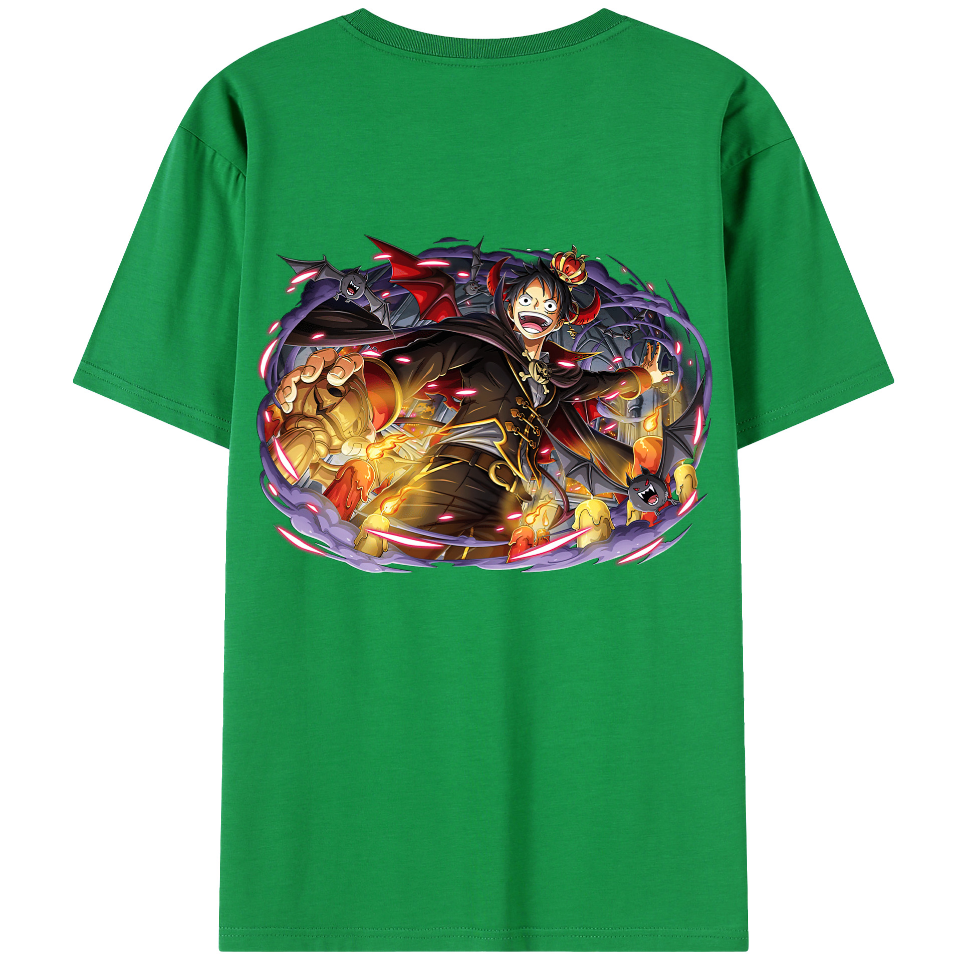 ワンピース モンキー・D・ルフィ ONE PIECE Monkey D. Luffy レディース半袖Tシャツ(バックプリント)