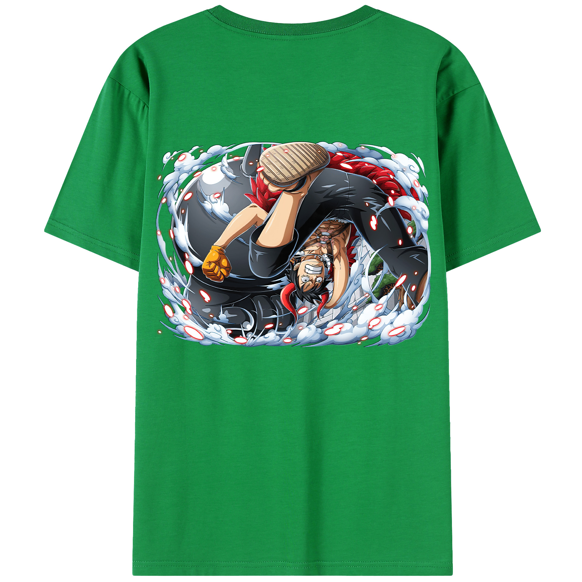 ワンピース モンキー・D・ルフィ ONE PIECE Monkey D. Luffy レディース半袖Tシャツ(バックプリント)