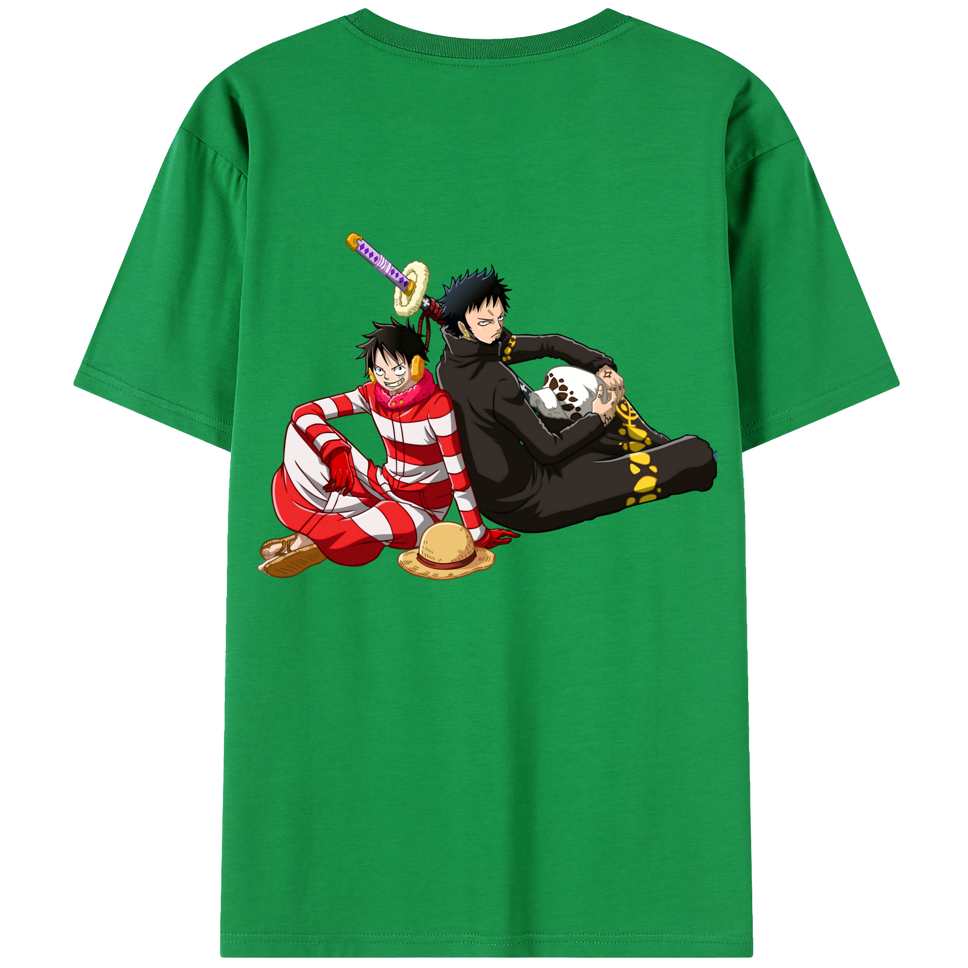 ワンピース モンキー・D・ルフィ ONE PIECE Monkey D. Luffy レディース半袖Tシャツ(バックプリント)