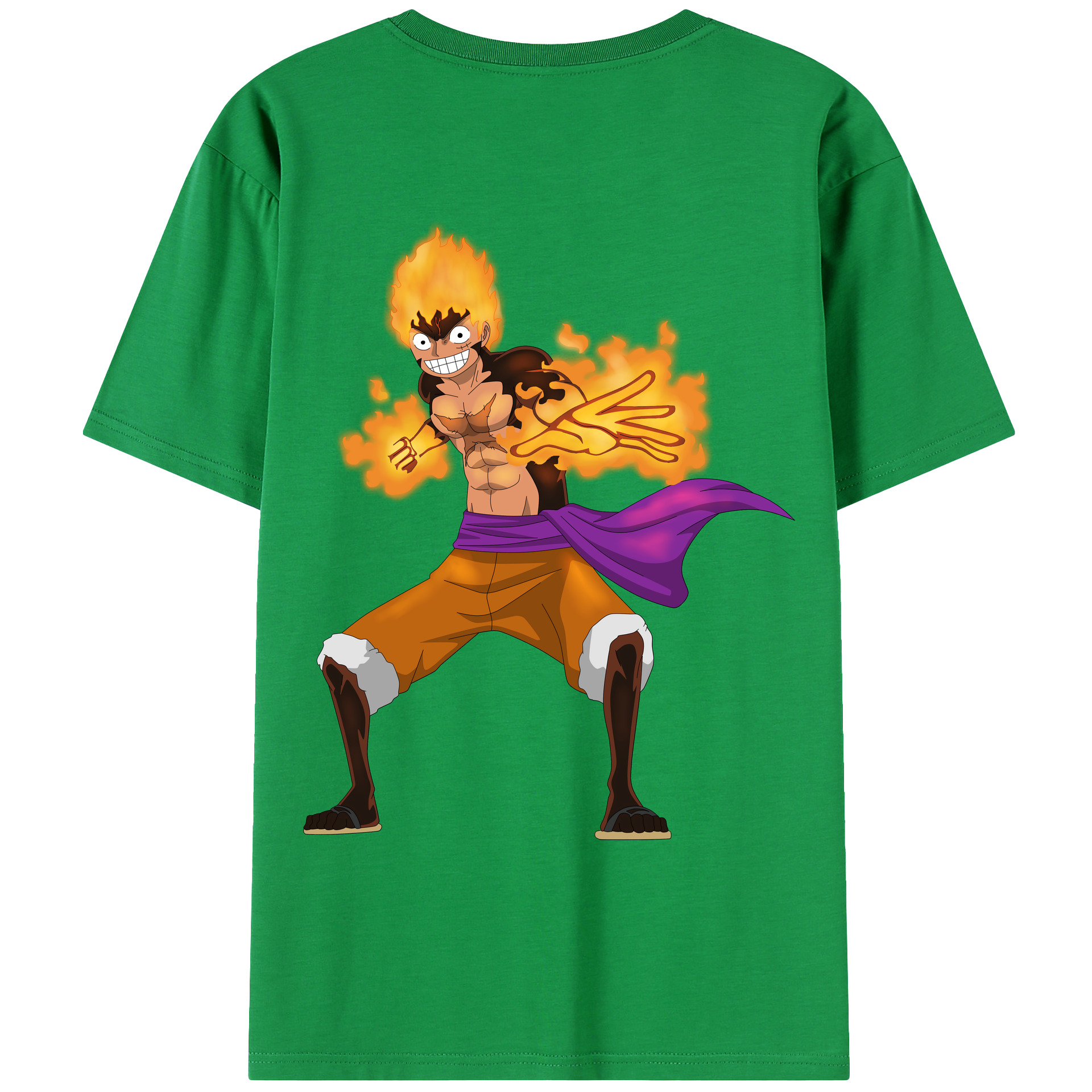 ワンピース モンキー・D・ルフィ ONE PIECE Monkey D. Luffy レディース半袖Tシャツ(バックプリント)