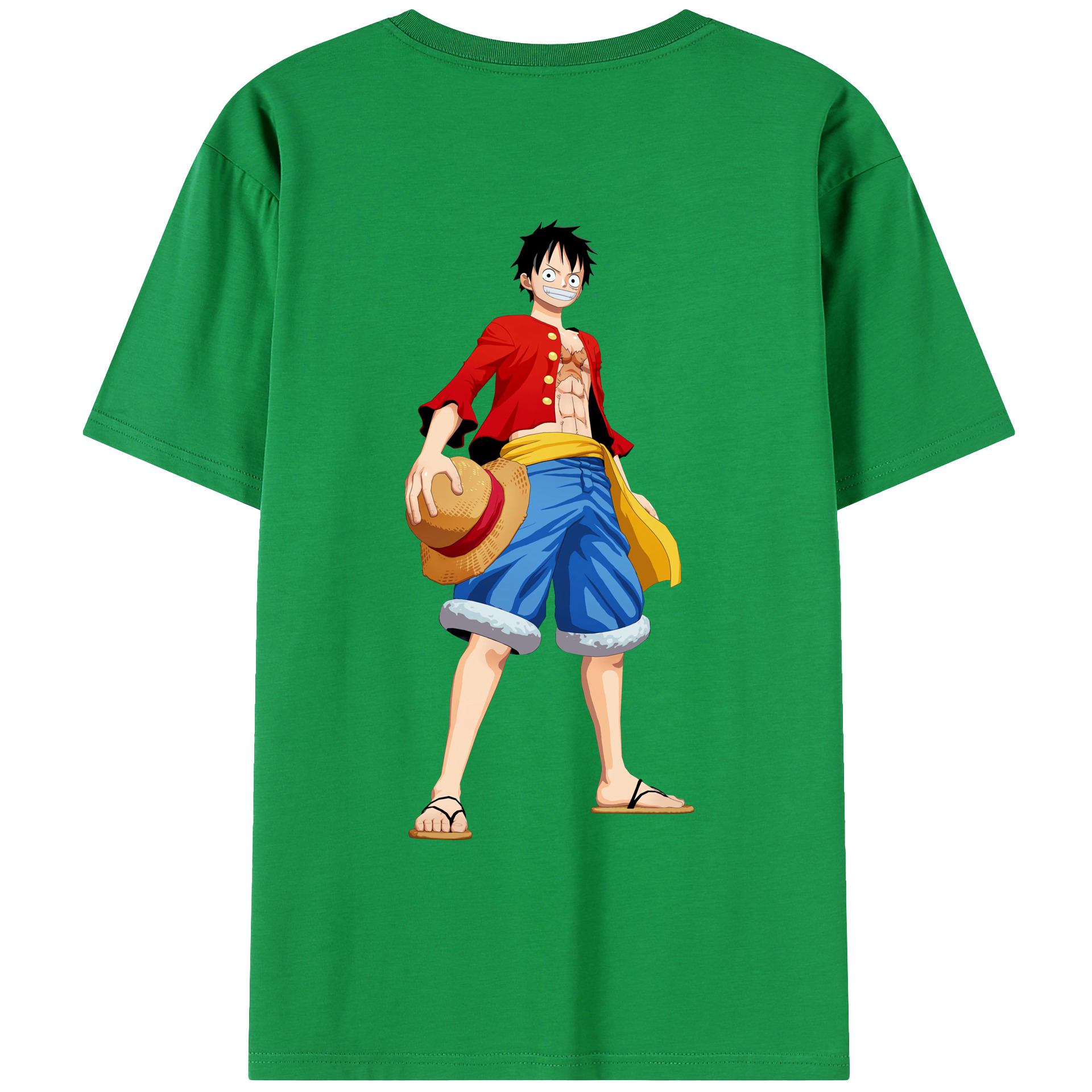 ワンピース モンキー・D・ルフィ ONE PIECE Monkey D. Luffy レディース半袖Tシャツ(バックプリント)