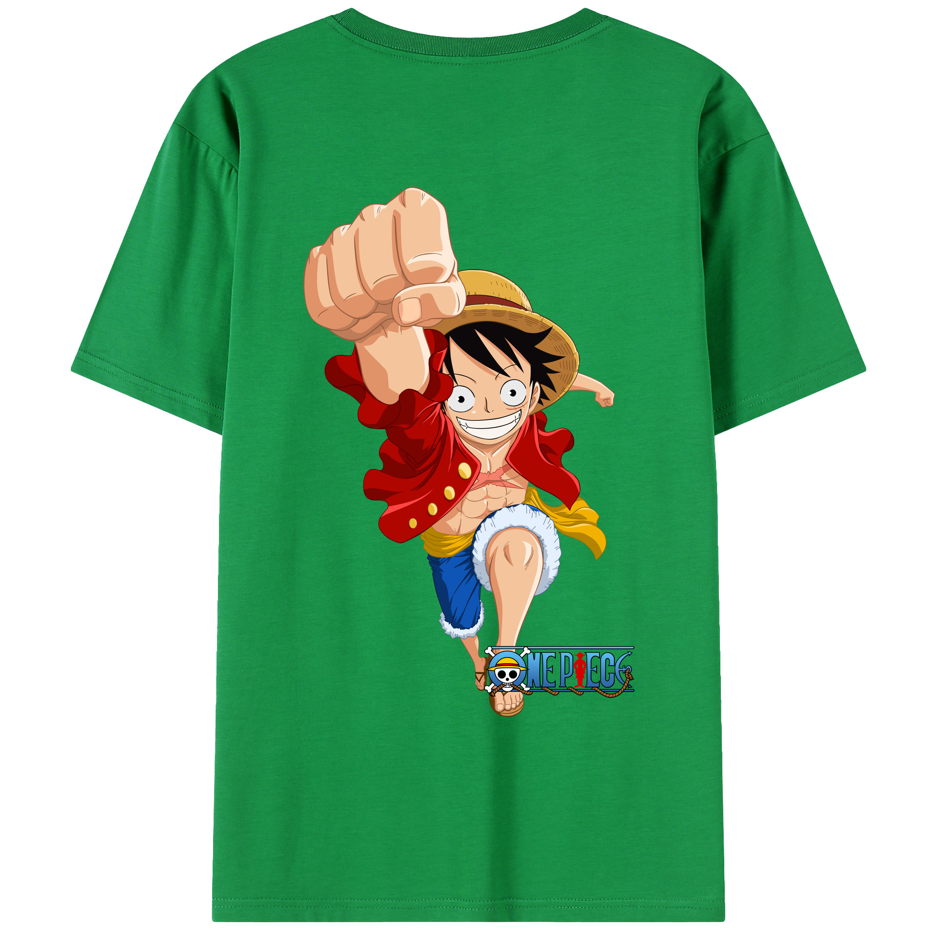 ワンピース モンキー・D・ルフィ ONE PIECE Monkey D. Luffy レディース半袖Tシャツ(バックプリント)