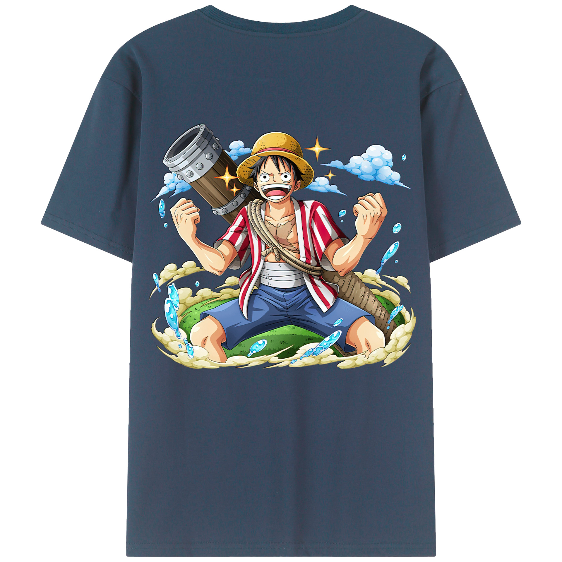 ワンピース モンキー・D・ルフィ ONE PIECE Monkey D. Luffy レディース半袖Tシャツ(バックプリント)