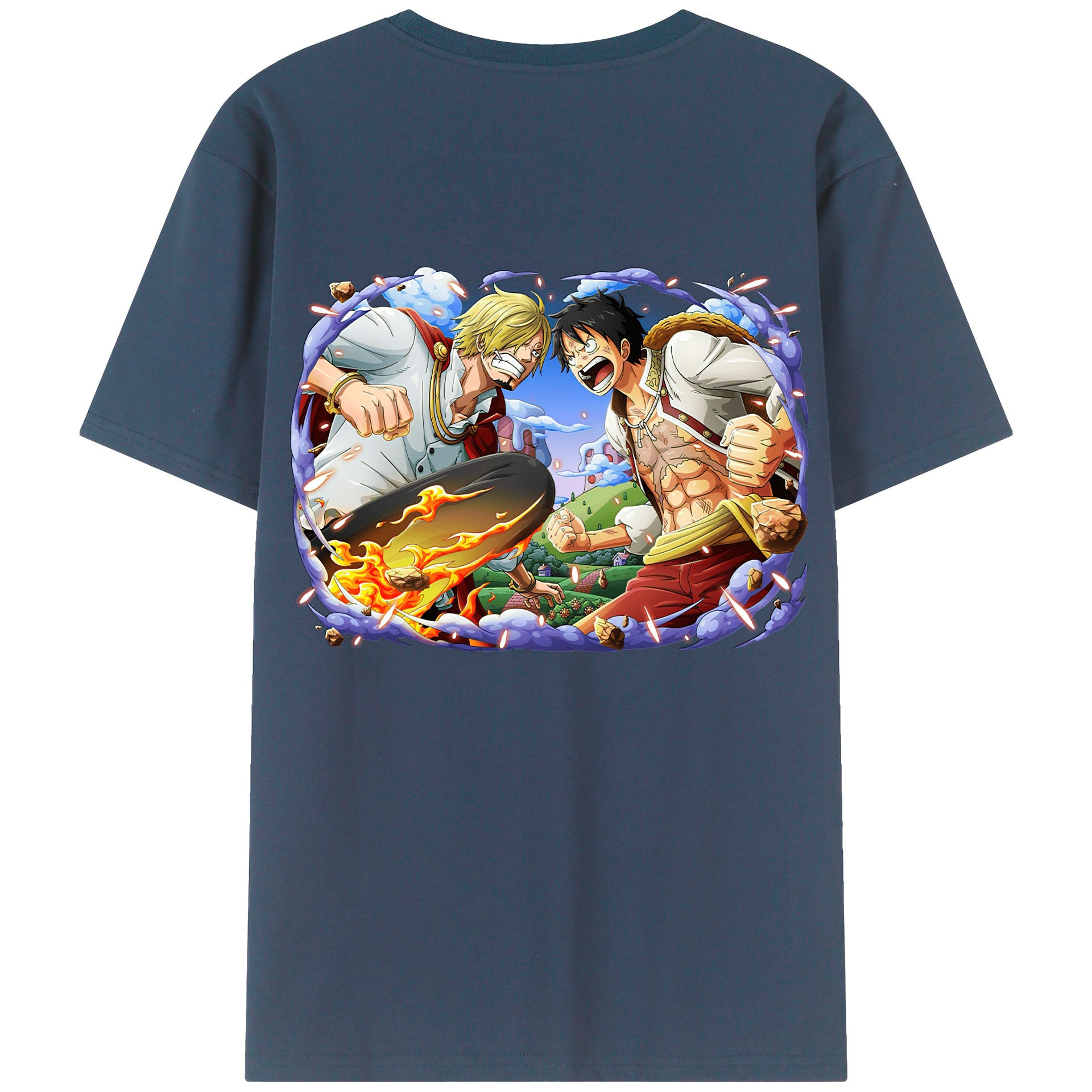 ワンピース モンキー・D・ルフィ ONE PIECE Monkey D. Luffy レディース半袖Tシャツ(バックプリント)