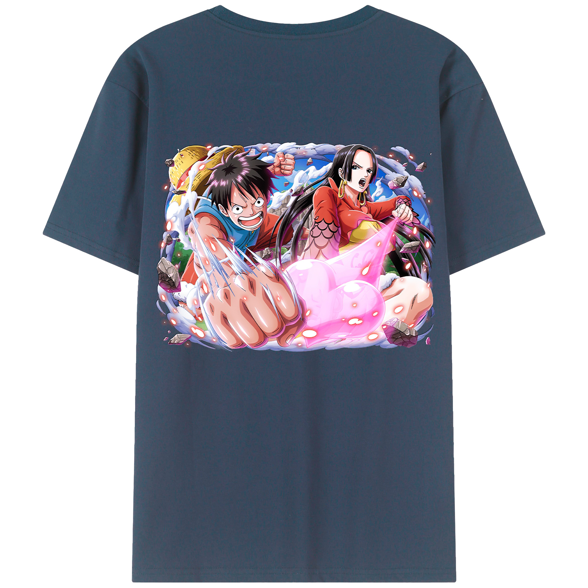 ワンピース モンキー・D・ルフィ ONE PIECE Monkey D. Luffy レディース半袖Tシャツ(バックプリント)
