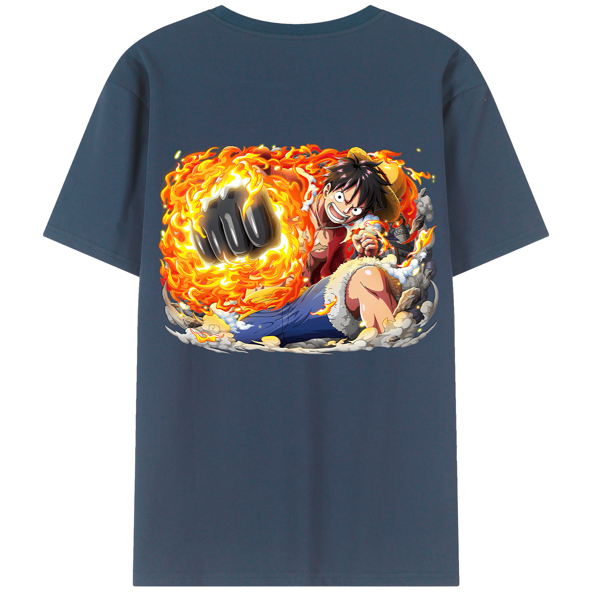 ワンピース モンキー・D・ルフィ ONE PIECE Monkey D. Luffy レディース半袖Tシャツ(バックプリント)