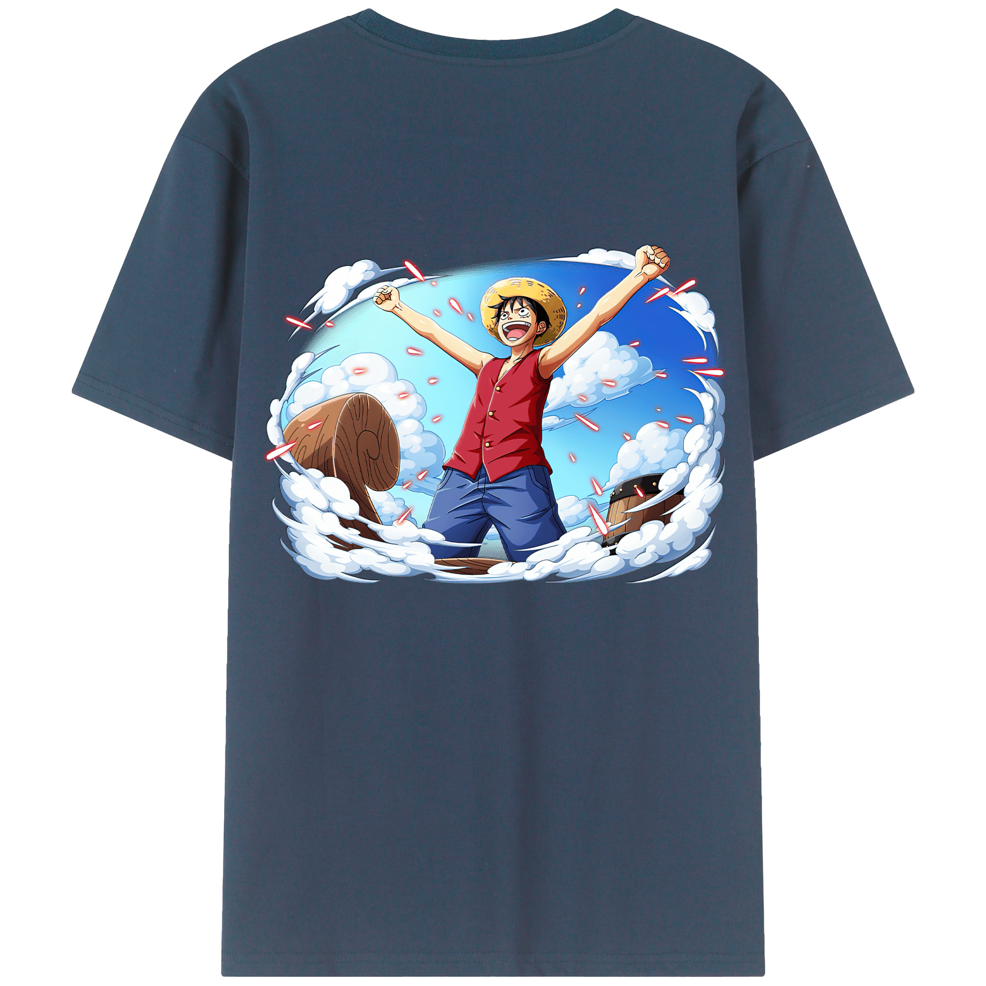 ワンピース モンキー・D・ルフィ ONE PIECE Monkey D. Luffy レディース半袖Tシャツ(バックプリント)