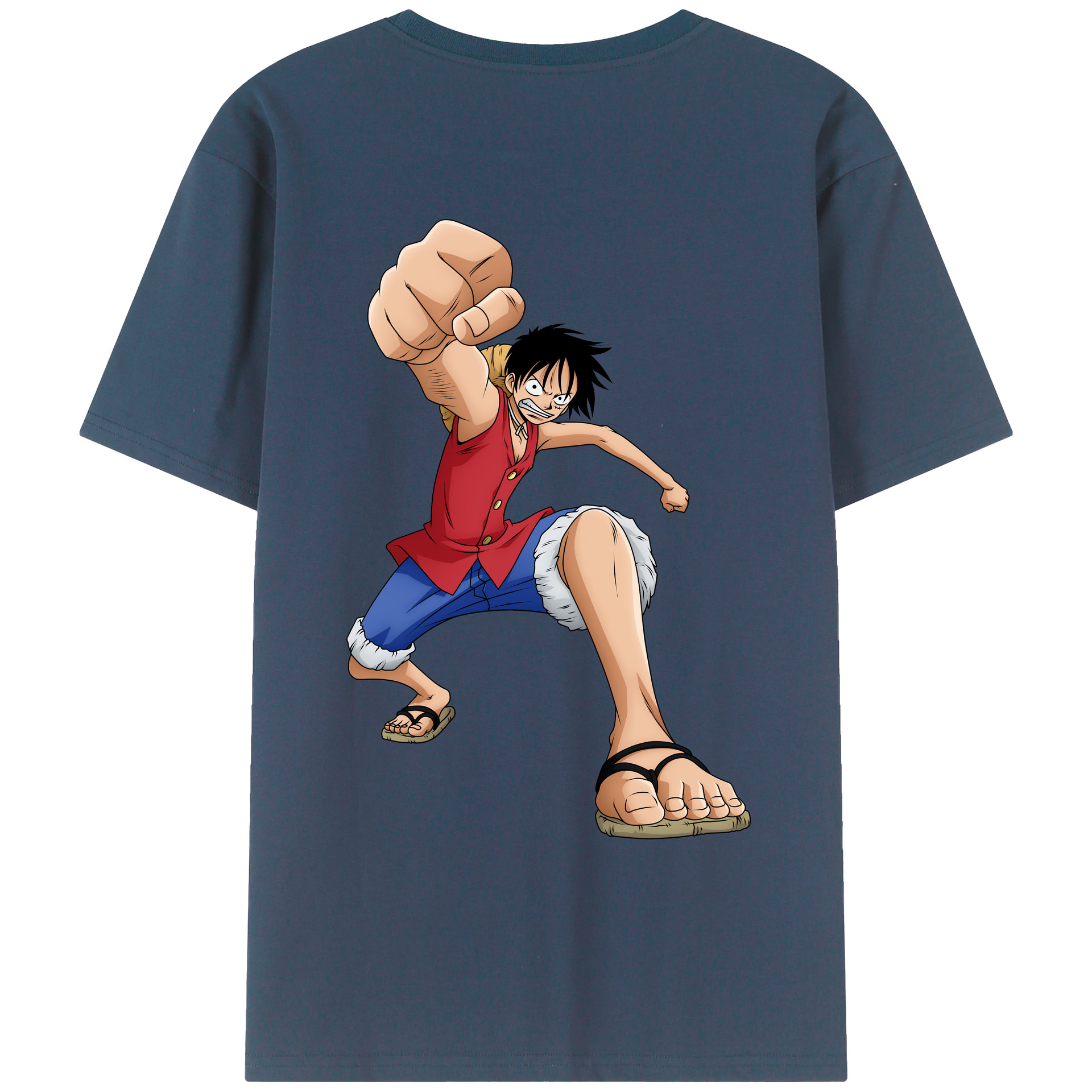 ワンピース モンキー・D・ルフィ ONE PIECE Monkey D. Luffy レディース半袖Tシャツ(バックプリント)