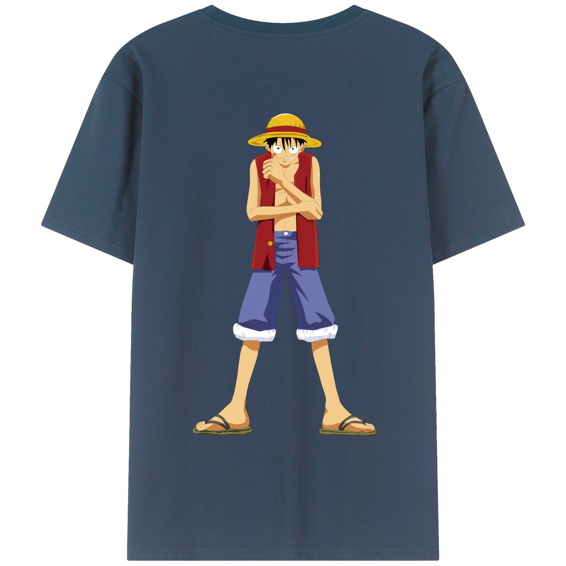 ワンピース モンキー・D・ルフィ ONE PIECE Monkey D. Luffy レディース半袖Tシャツ(バックプリント)