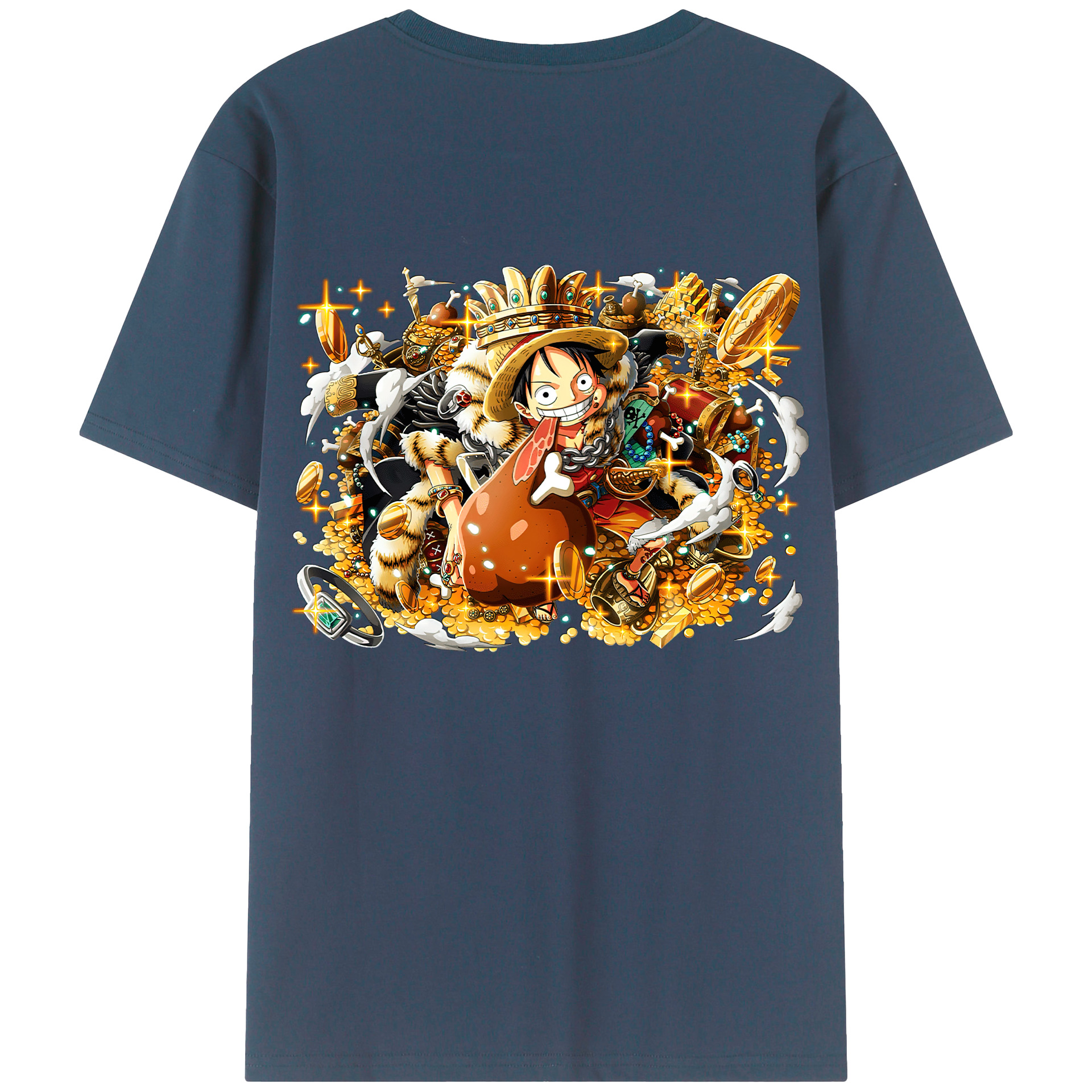 ワンピース モンキー・D・ルフィ ONE PIECE Monkey D. Luffy レディース半袖Tシャツ(バックプリント)