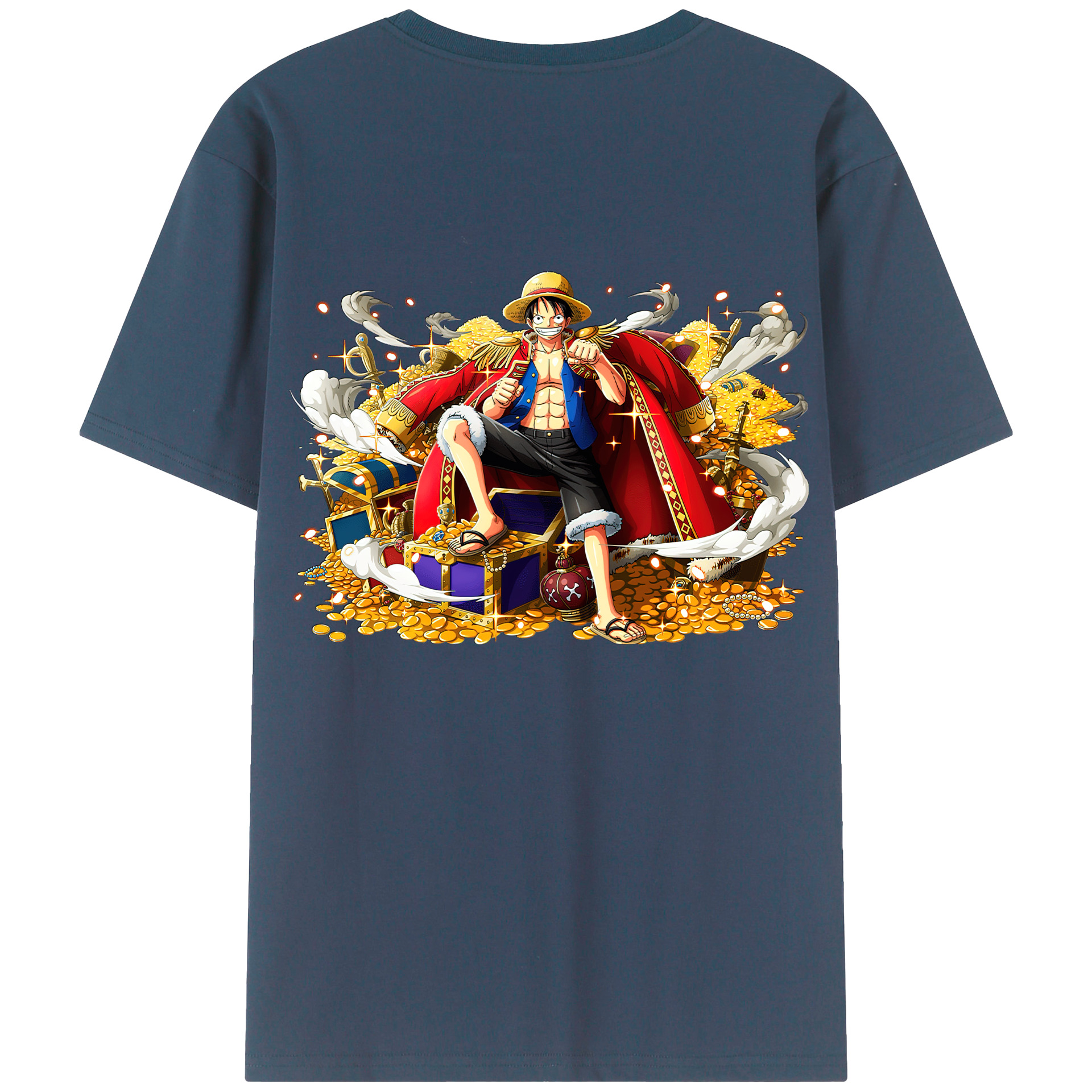 ワンピース モンキー・D・ルフィ ONE PIECE Monkey D. Luffy レディース半袖Tシャツ(バックプリント)