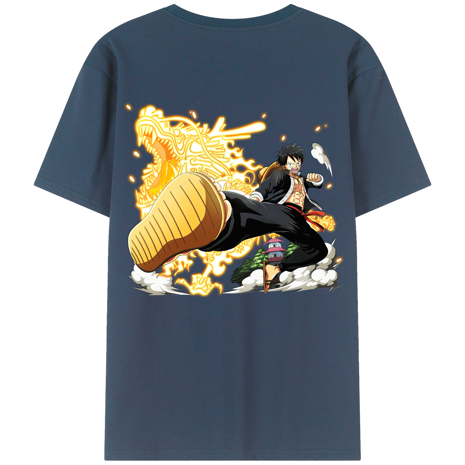 ワンピース モンキー・D・ルフィ ONE PIECE Monkey D. Luffy レディース半袖Tシャツ(バックプリント)