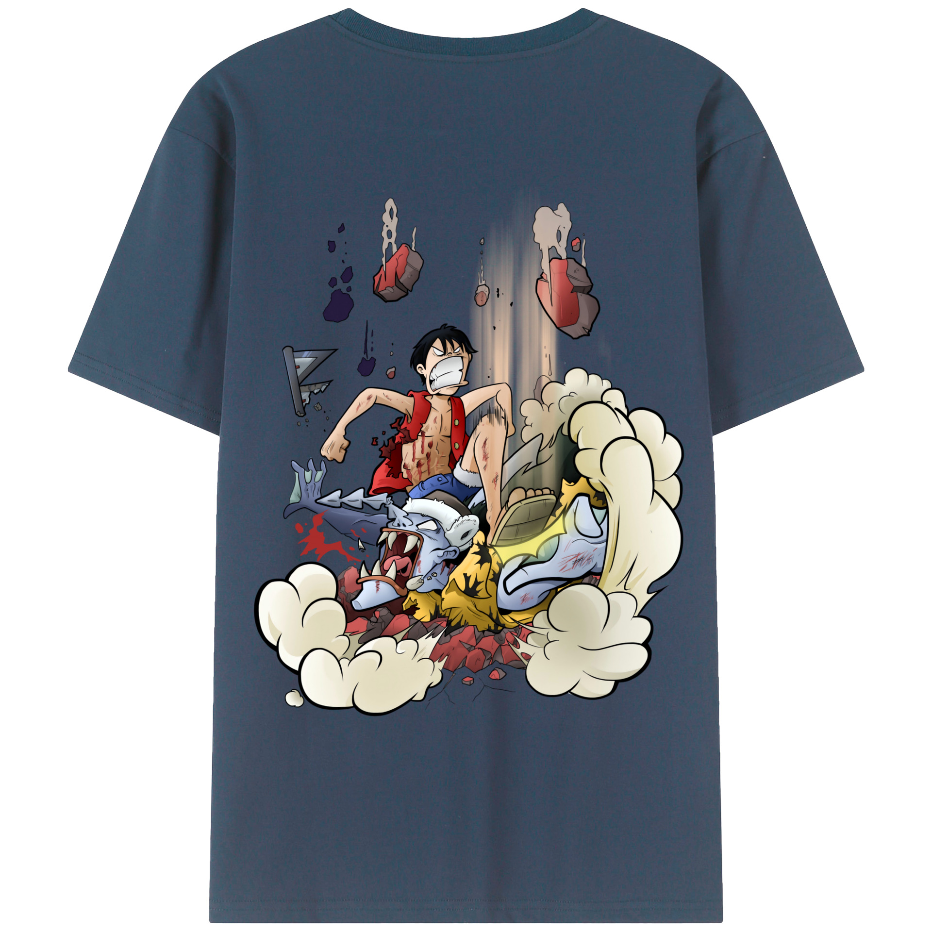 ワンピース モンキー・D・ルフィ ONE PIECE Monkey D. Luffy レディース半袖Tシャツ(バックプリント)