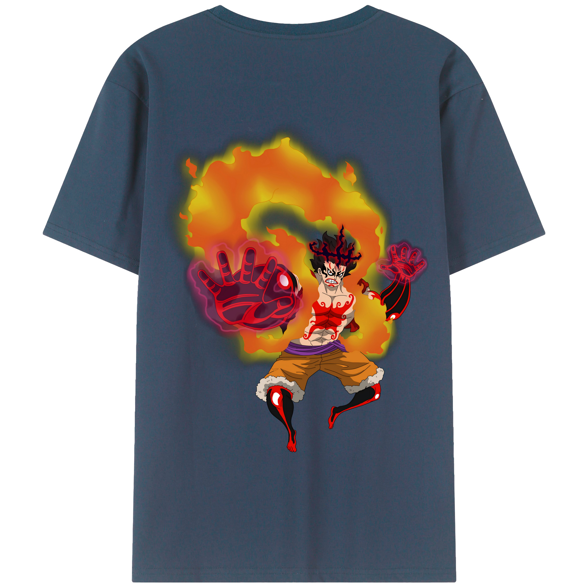 ワンピース モンキー・D・ルフィ ONE PIECE Monkey D. Luffy レディース半袖Tシャツ(バックプリント)