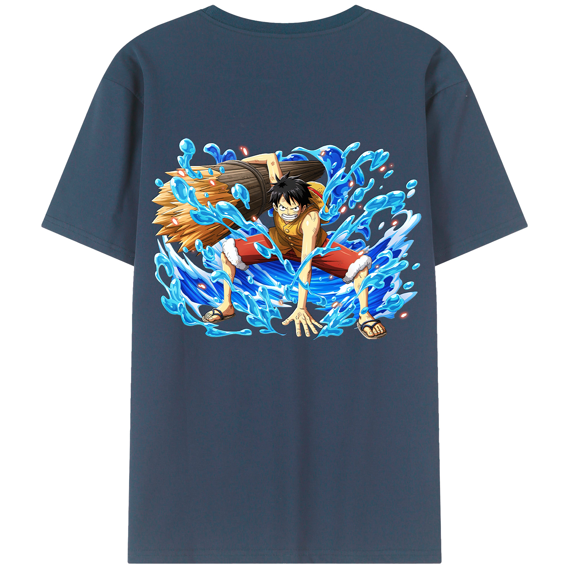 ワンピース モンキー・D・ルフィ ONE PIECE Monkey D. Luffy レディース半袖Tシャツ(バックプリント)