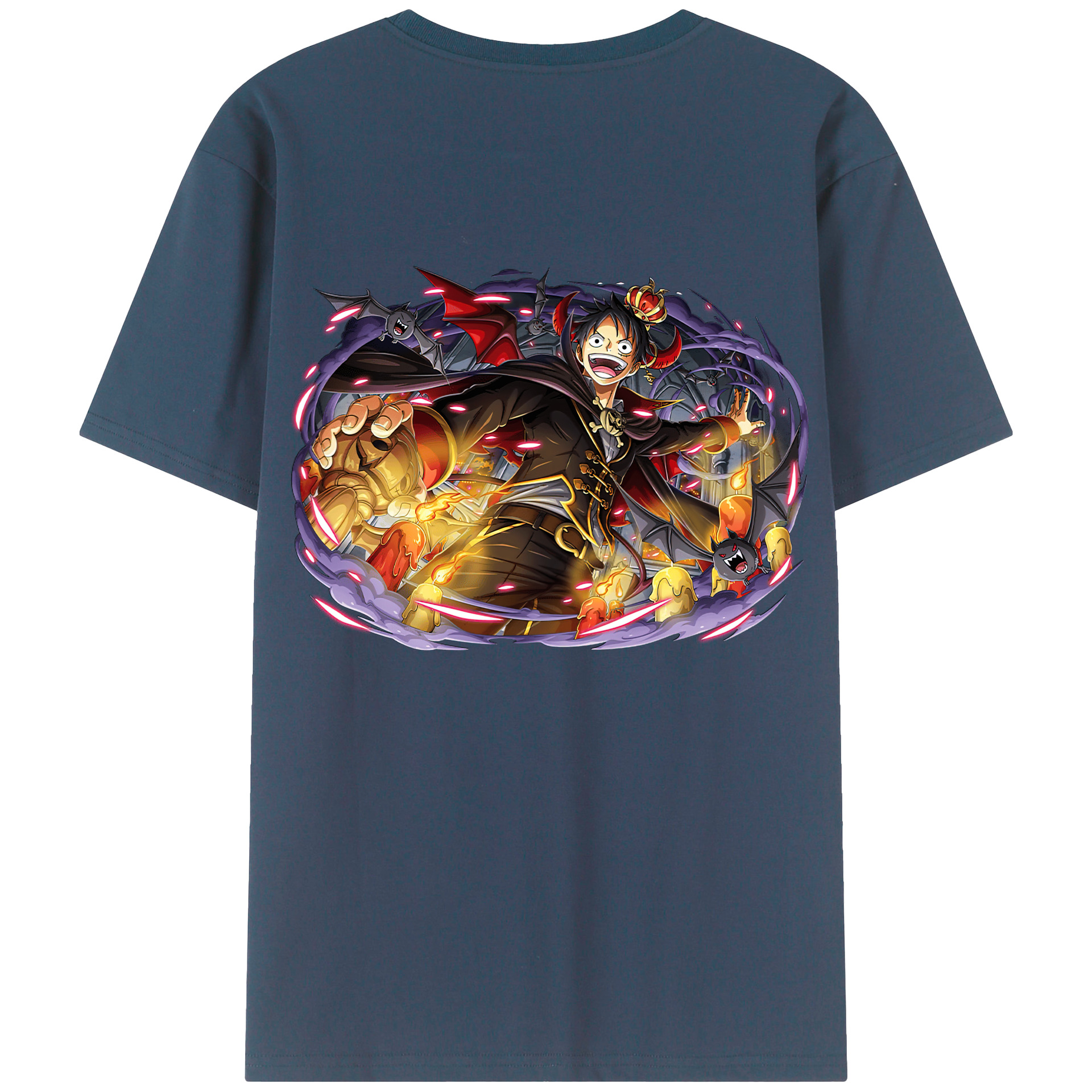 ワンピース モンキー・D・ルフィ ONE PIECE Monkey D. Luffy レディース半袖Tシャツ(バックプリント)