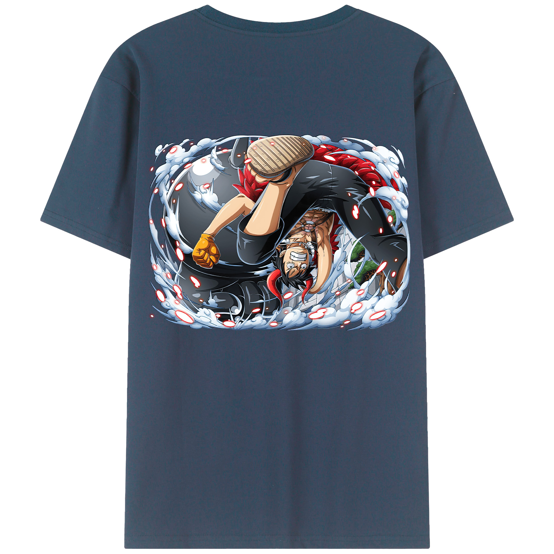 ワンピース モンキー・D・ルフィ ONE PIECE Monkey D. Luffy レディース半袖Tシャツ(バックプリント)