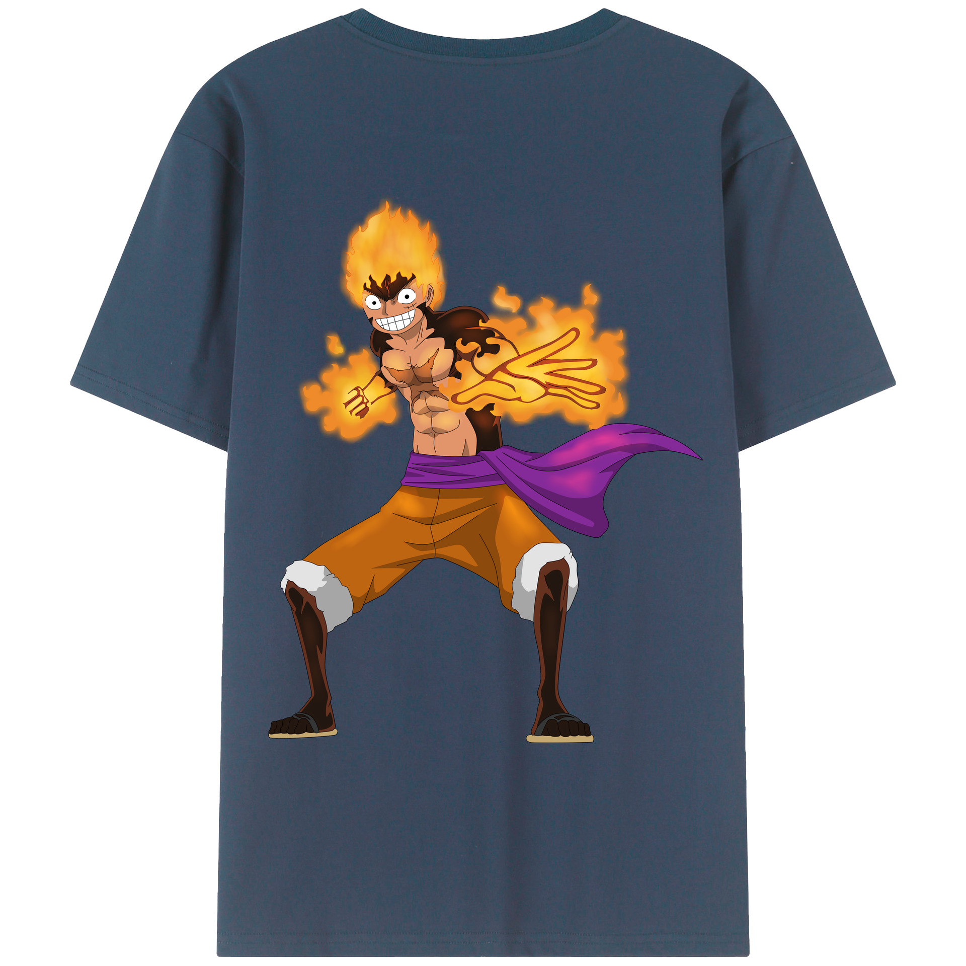 ワンピース モンキー・D・ルフィ ONE PIECE Monkey D. Luffy レディース半袖Tシャツ(バックプリント)