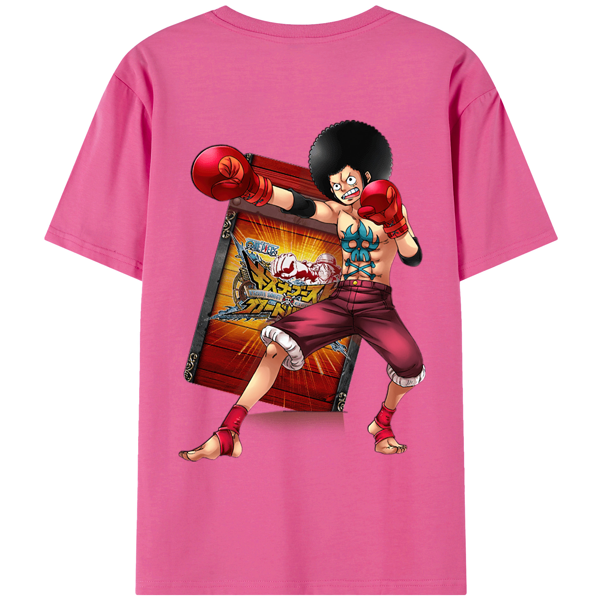 ワンピース モンキー・D・ルフィ ONE PIECE Monkey D. Luffy レディース半袖Tシャツ(バックプリント)