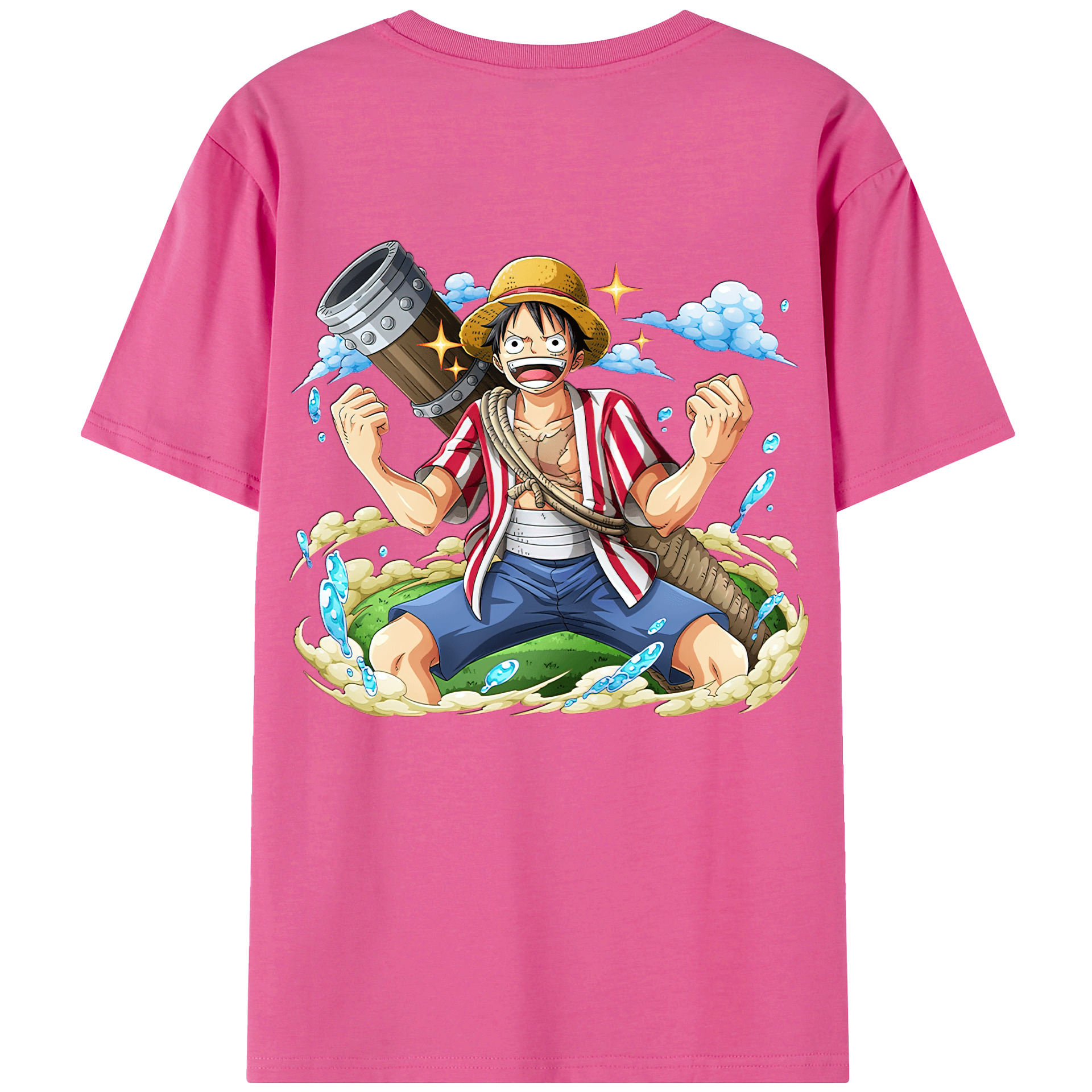 ワンピース モンキー・D・ルフィ ONE PIECE Monkey D. Luffy レディース半袖Tシャツ(バックプリント)