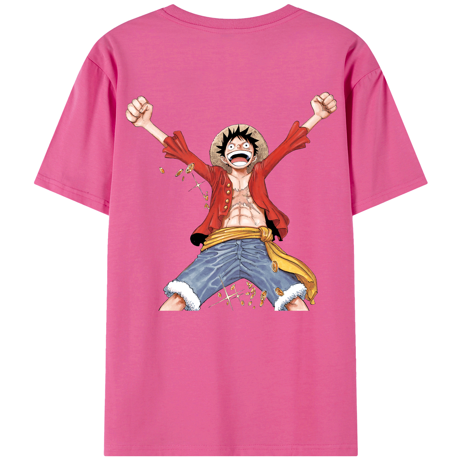 ワンピース モンキー・D・ルフィ ONE PIECE Monkey D. Luffy レディース半袖Tシャツ(バックプリント)