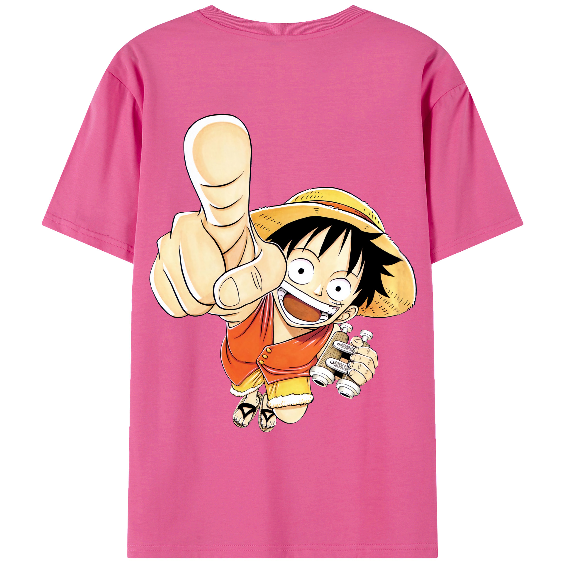 ワンピース モンキー・D・ルフィ ONE PIECE Monkey D. Luffy レディース半袖Tシャツ(バックプリント)