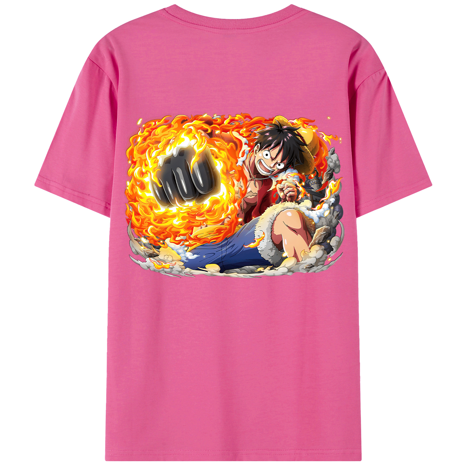 ワンピース モンキー・D・ルフィ ONE PIECE Monkey D. Luffy レディース半袖Tシャツ(バックプリント)